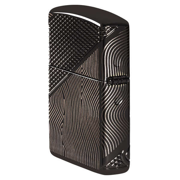 Zippo Z Pattern Design Multicut 360 Photo Image High Polish Black ZP46928 View 5
