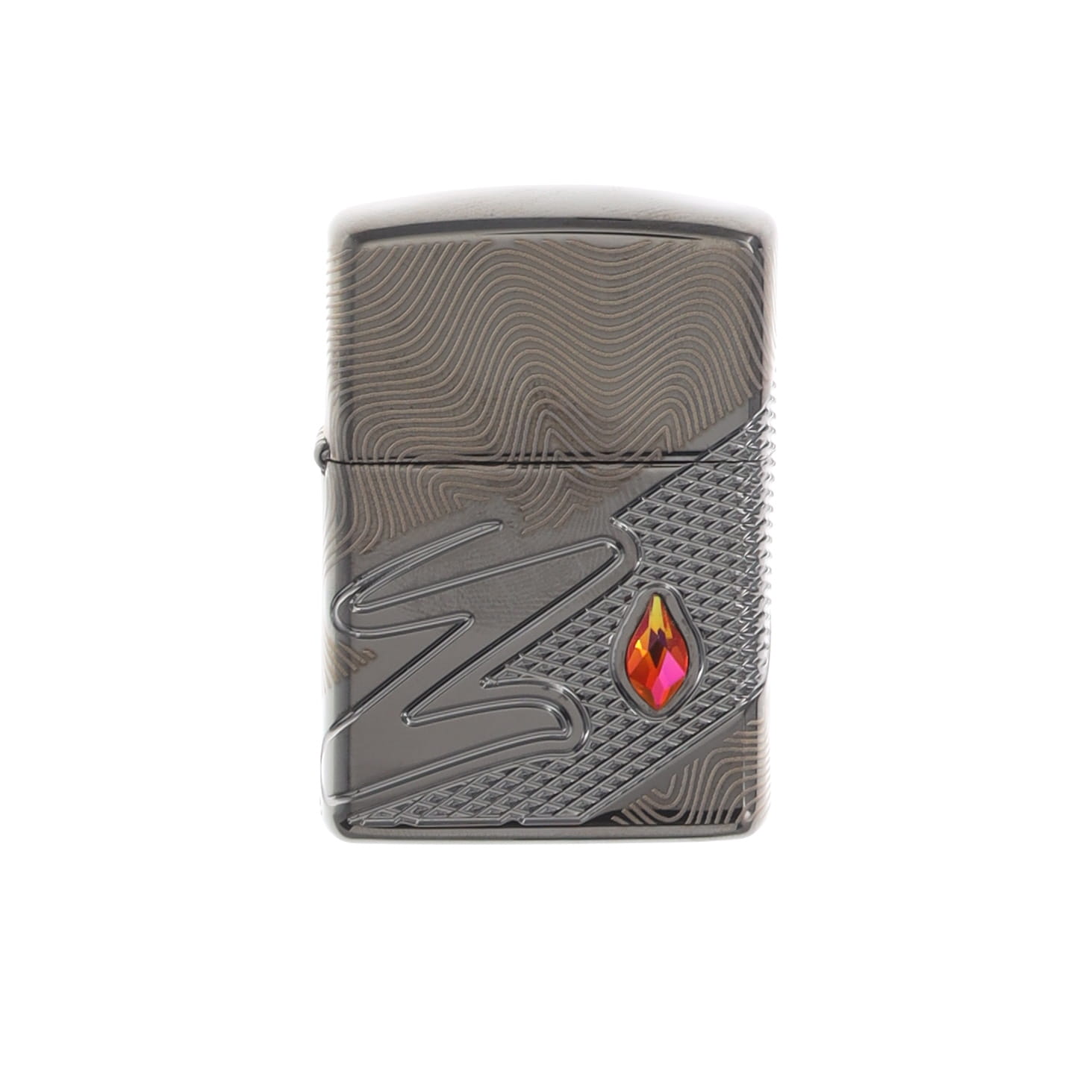 Zippo Z Pattern Design Multicut 360 Photo Image High Polish Black ZP46928 View 1