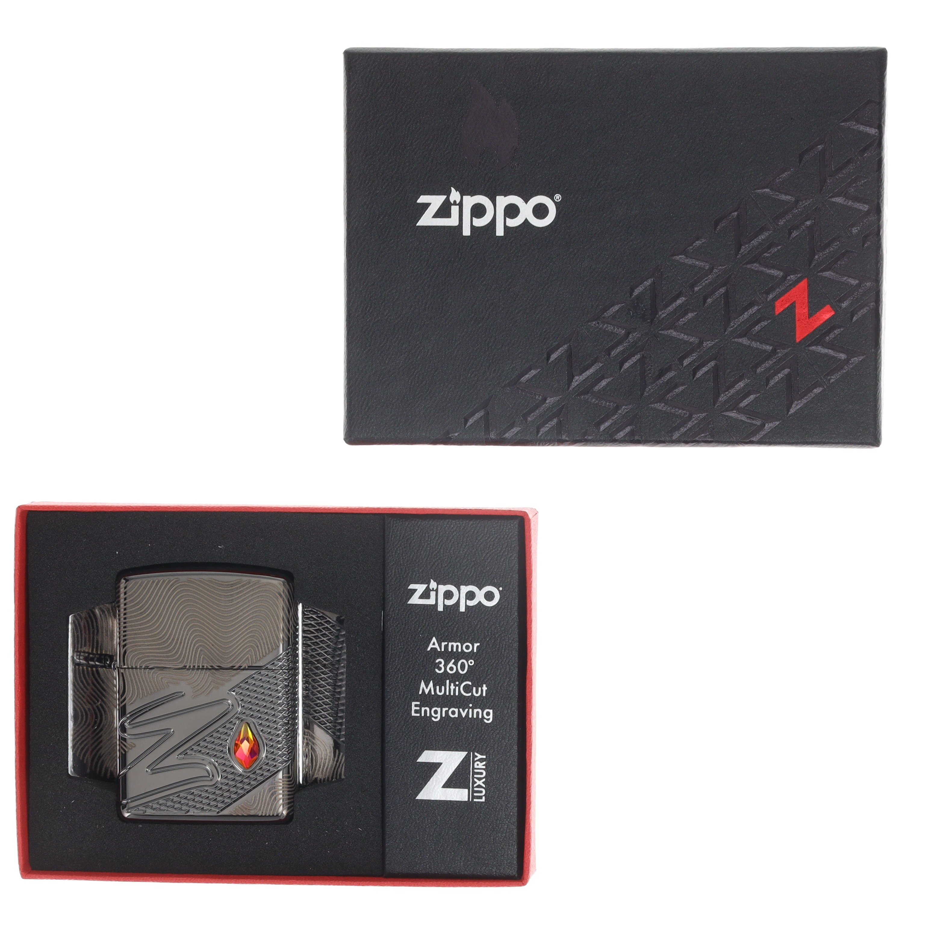 Zippo Z Pattern Design Multicut 360 Photo Image High Polish Black ZP46928 View 10