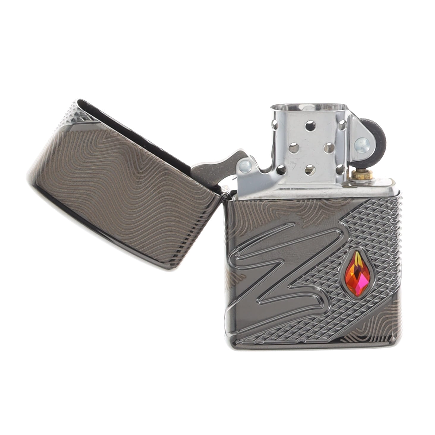 Zippo Z Pattern Design Multicut 360 Photo Image High Polish Black ZP46928 View 6