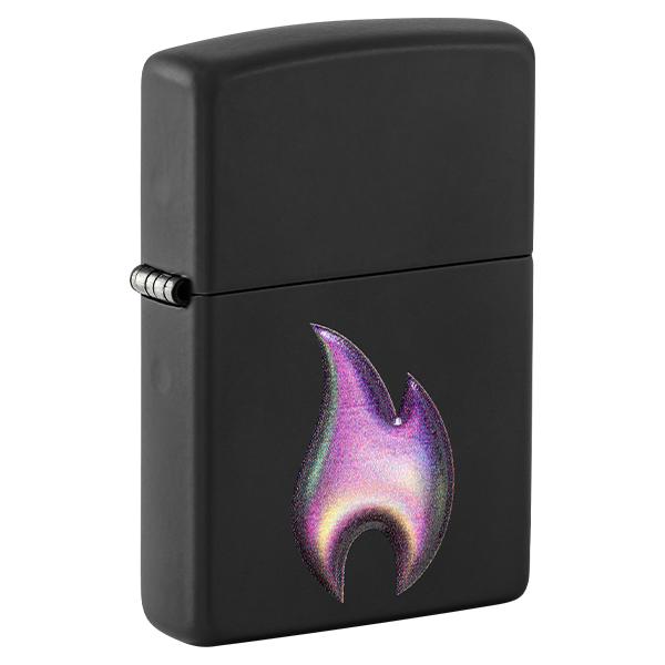 Zippo Flame Design Black Matte Purple Flame ZP46965 View 1