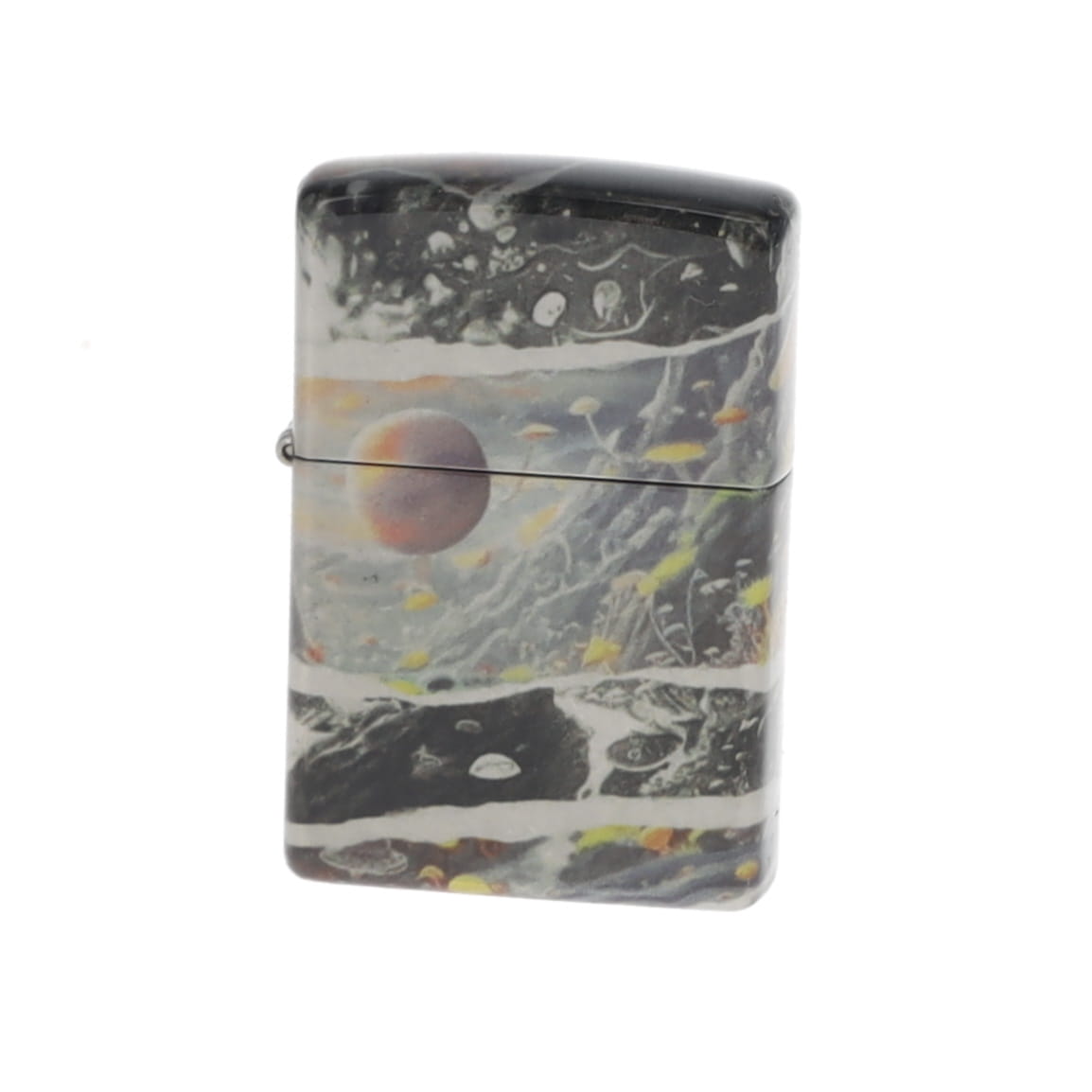 Zippo Planet 540 Design Collage Tumbled Chrome ZP46964 View 1