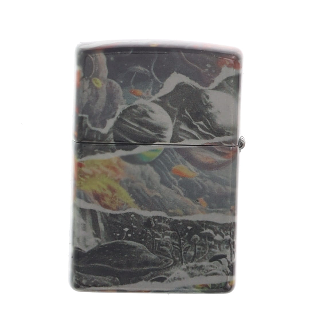 Zippo Planet 540 Design Collage Tumbled Chrome ZP46964 View 2