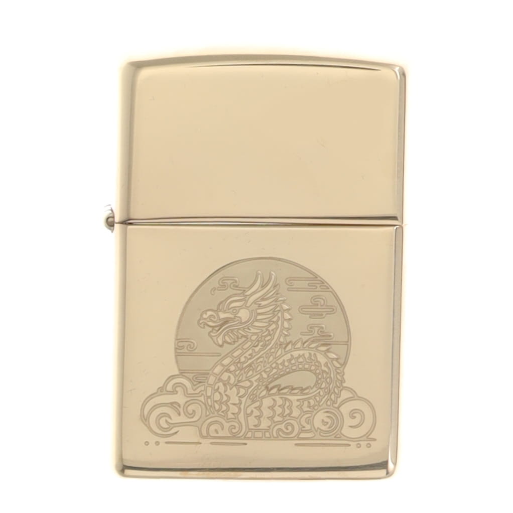Zippo Moon Dragon Design High Polish Brass ZP47147 View 1