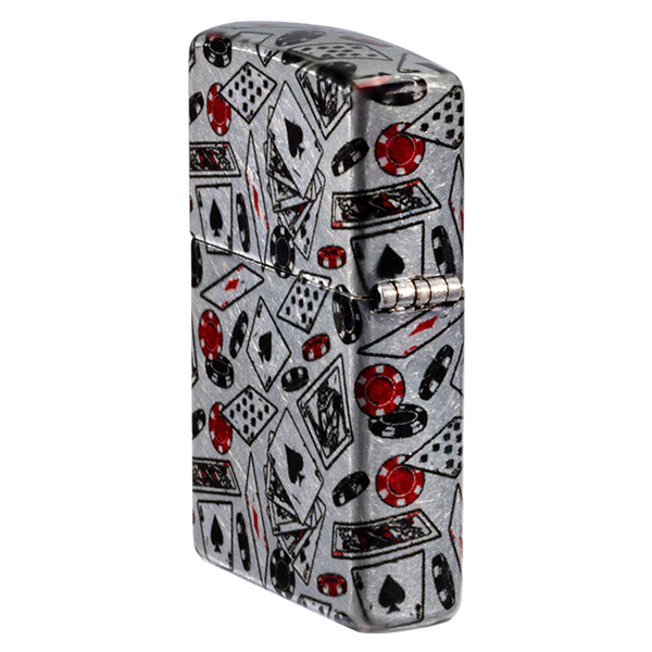 Zippo Ace of Spades Lucky Gamble Design Tumbled Chrome ZP47157 View 3