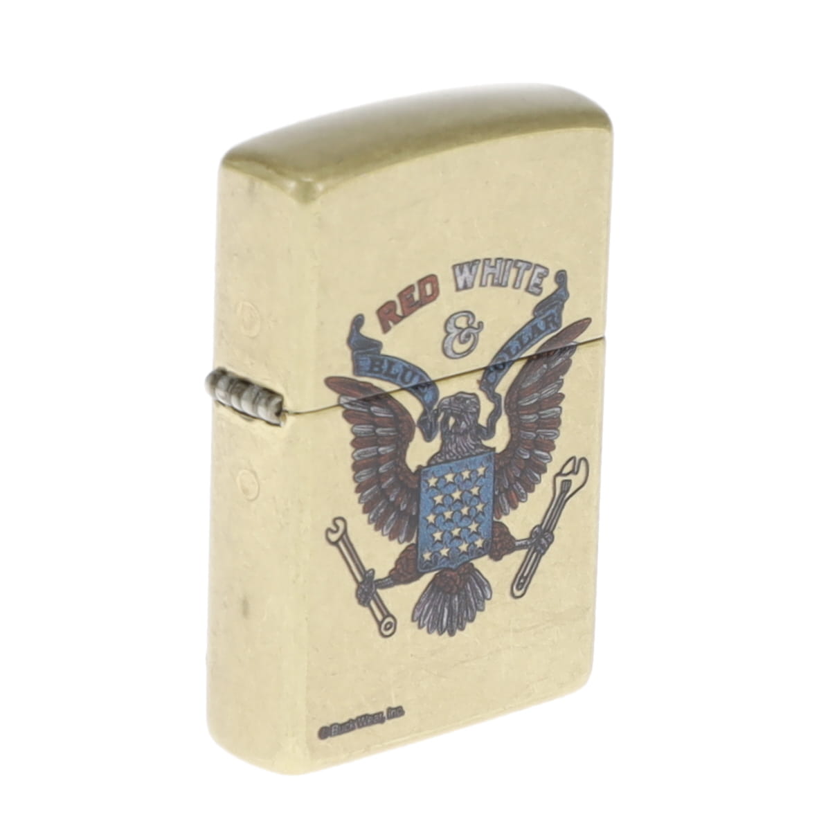 Zippo BuckWear Red White & Blue Eagle Brushed Brass Design ZP46936 View 5