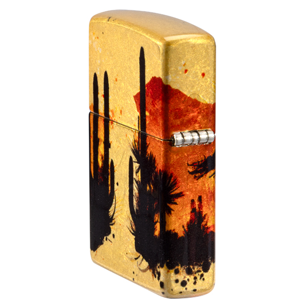 Zippo Cowboy on Horse 540 Design Tumbled Brass ZP47143 View 3