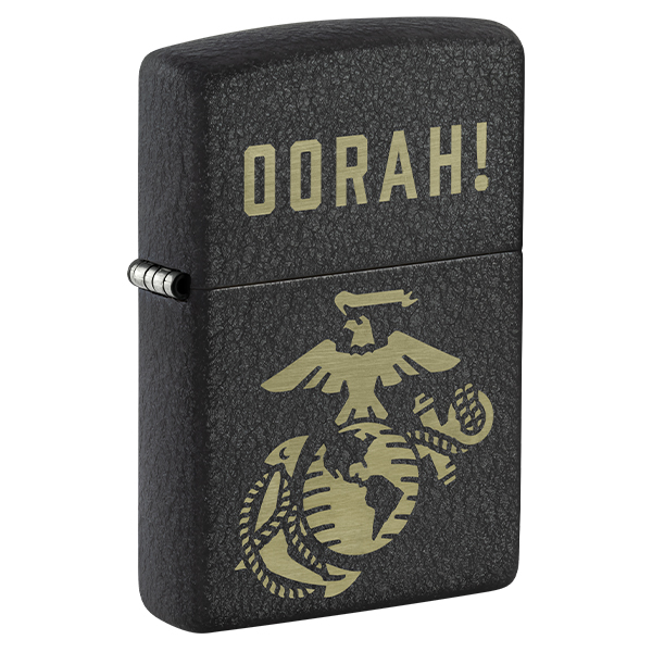 Zippo US Marine Corps OORAH! Black Crackle ZP47087 View 1