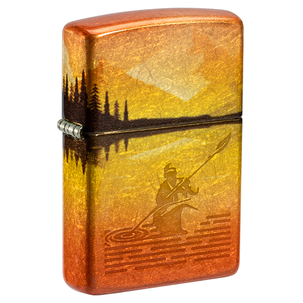 Zippo Lake Fishing 540 Design Tumbled Brass ZP46927 View 12