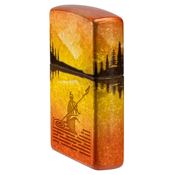Zippo Lake Fishing 540 Design Tumbled Brass ZP46927 View 10