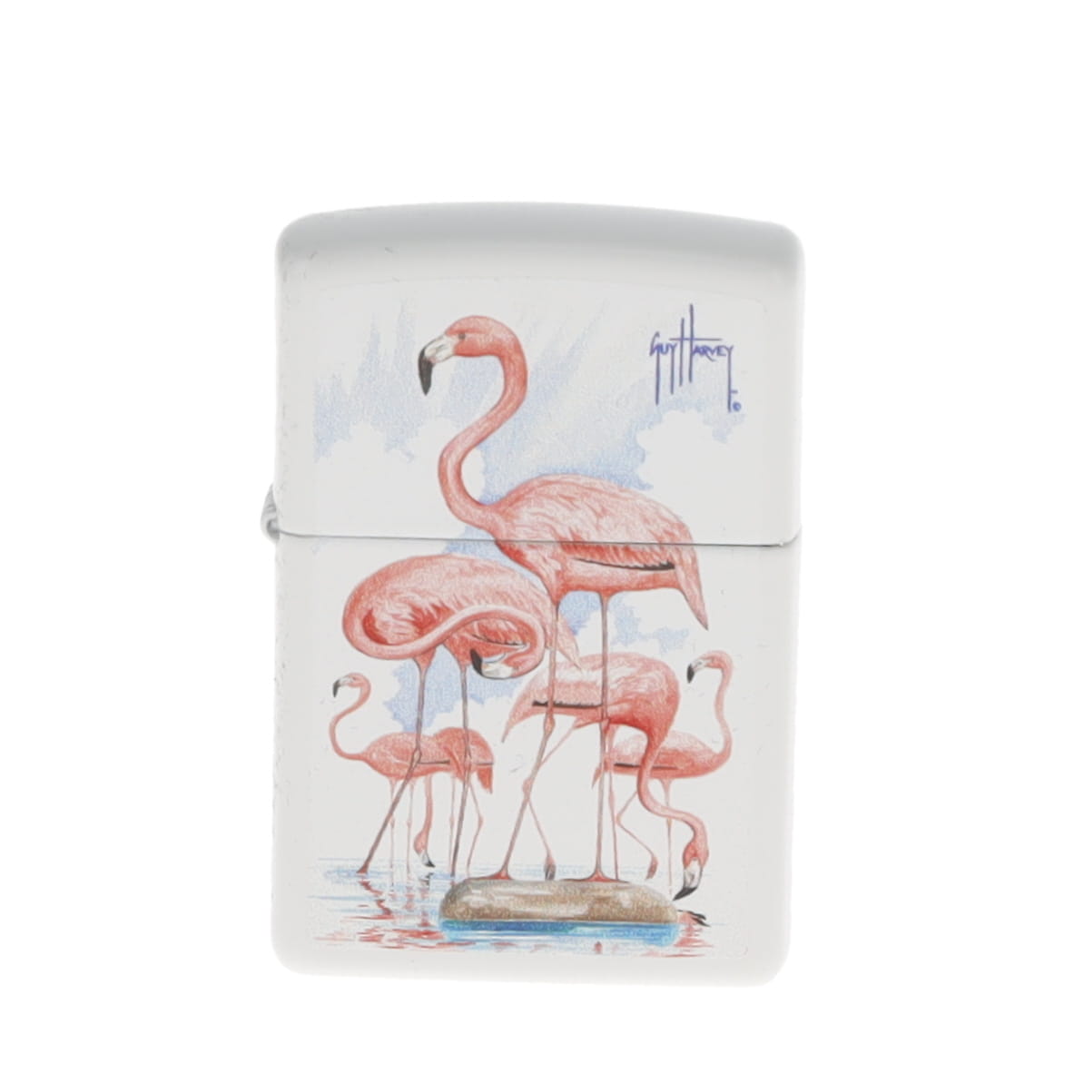 Zippo Guy Harvey Flamingo Scene White Matte ZP47103 View 1