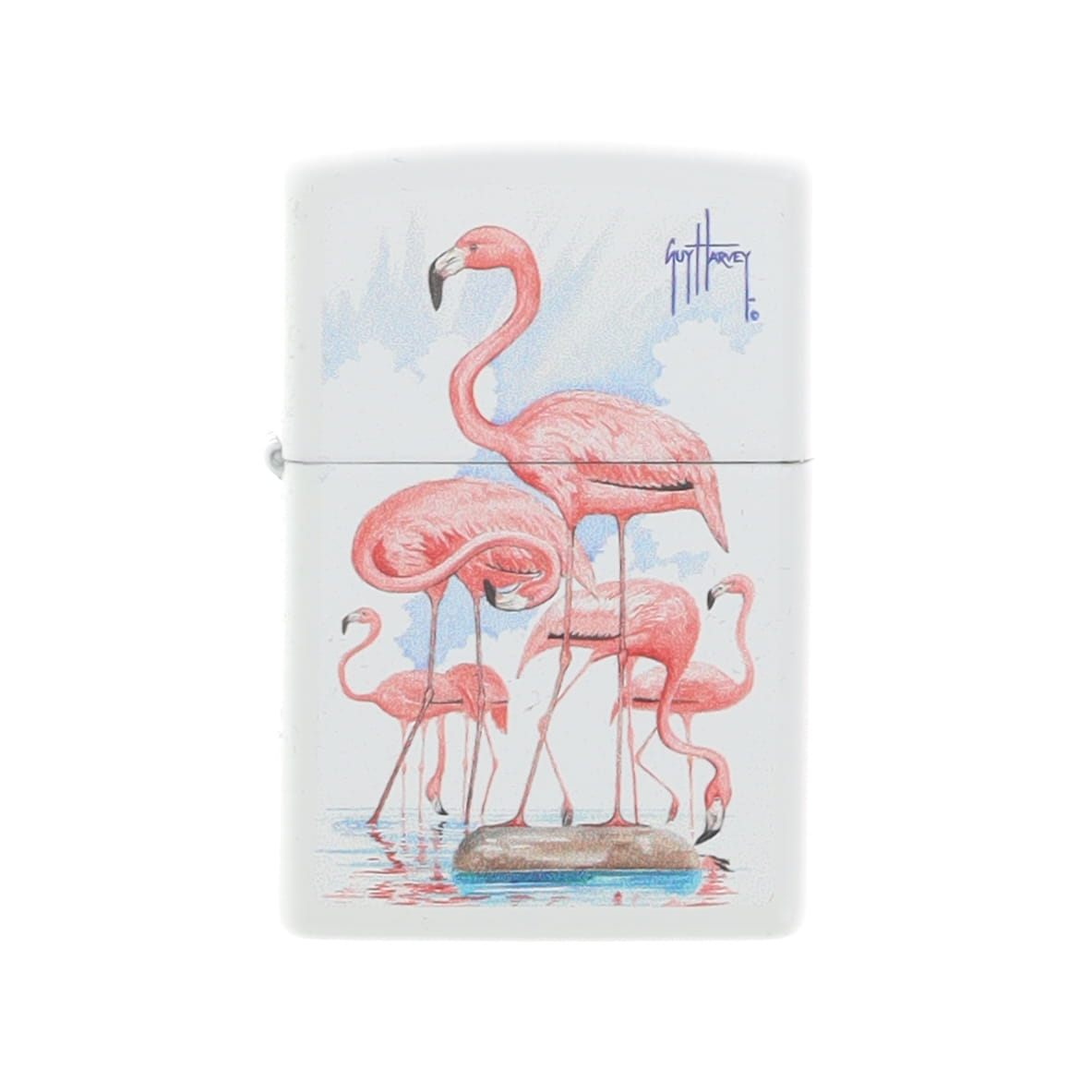 Zippo Guy Harvey Flamingo Scene White Matte ZP47103 View 6