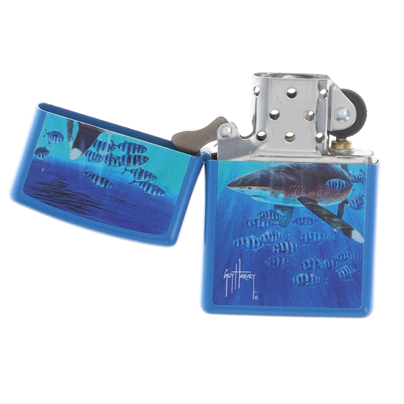 Zippo Guy Harvey Shark Ocean Design Sky Blue Matte ZP47104 View 3