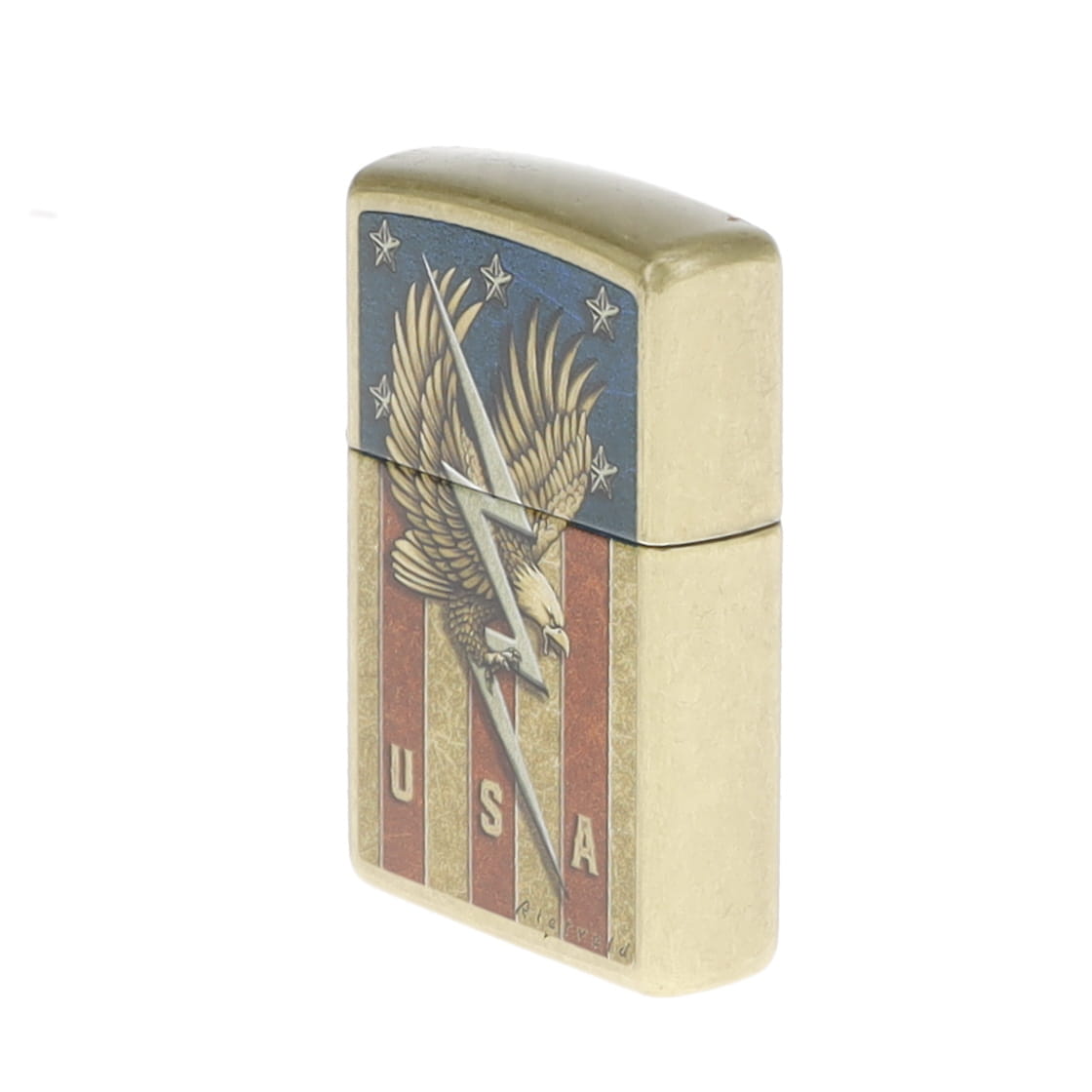 Zippo Rick Rietveld Eagle Flag Lightning Bolt Street Brass ZP47110 View 7