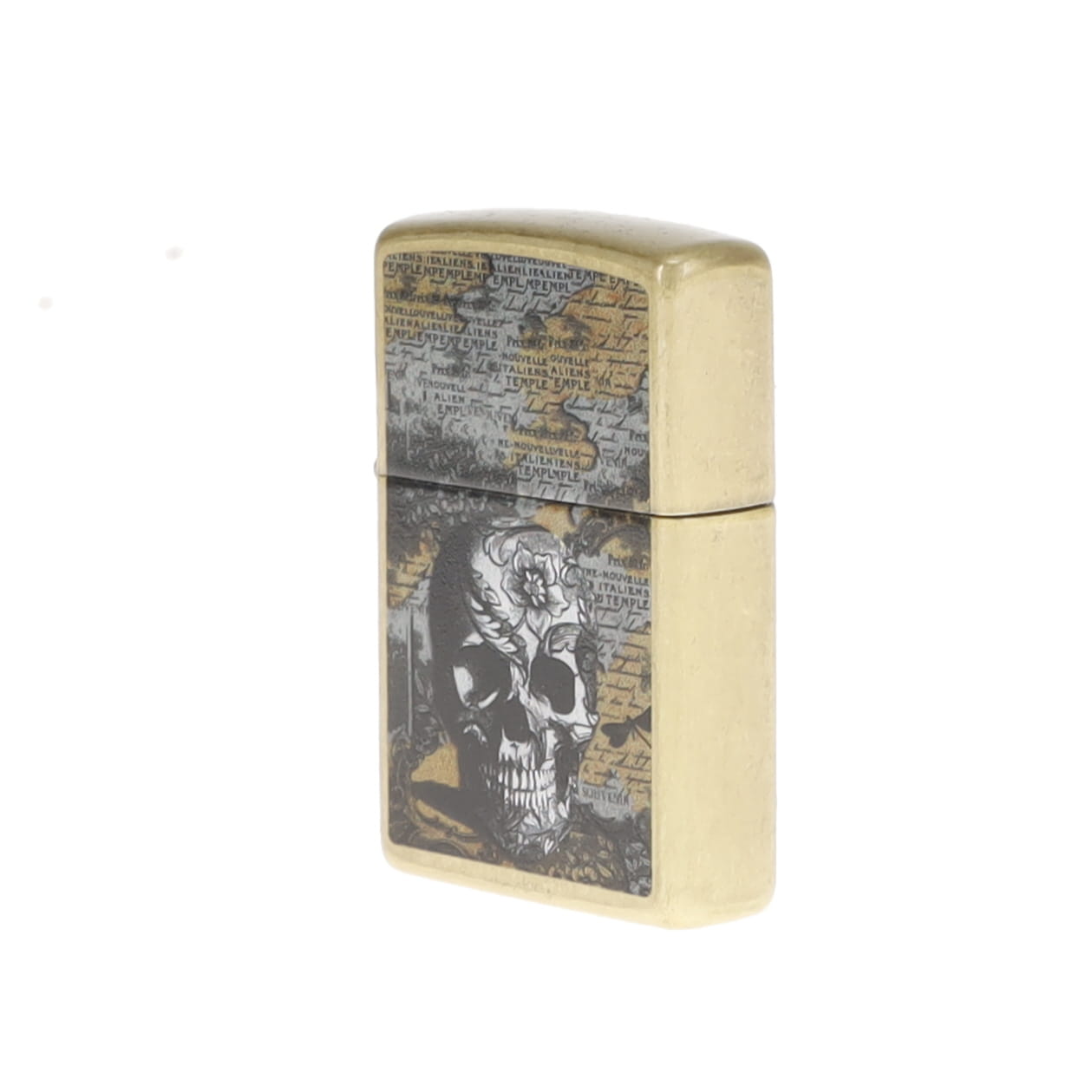 Zippo Floral Skull Design Street Brass ZP46577 - Smoky Mountain