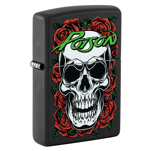 Zippo Poison Skull n Roses Black Matte ZP47229 View 1