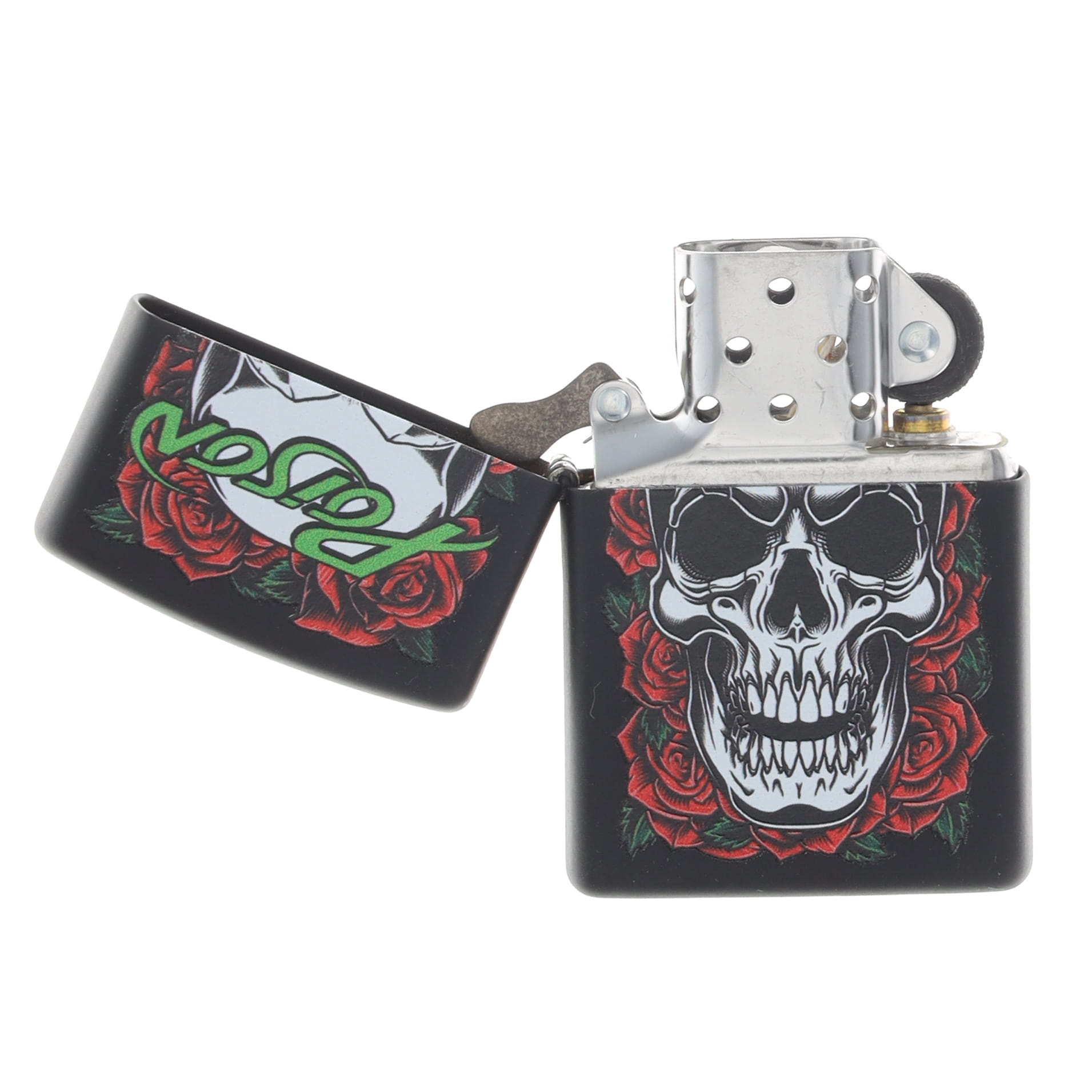 Zippo Poison Skull n Roses Black Matte ZP47229 View 3