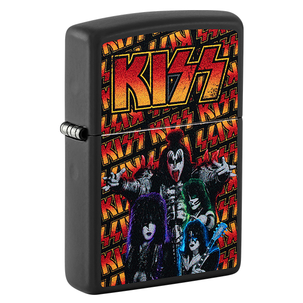 Zippo Kiss Logo & Band Black Matte ZP47202 View 1