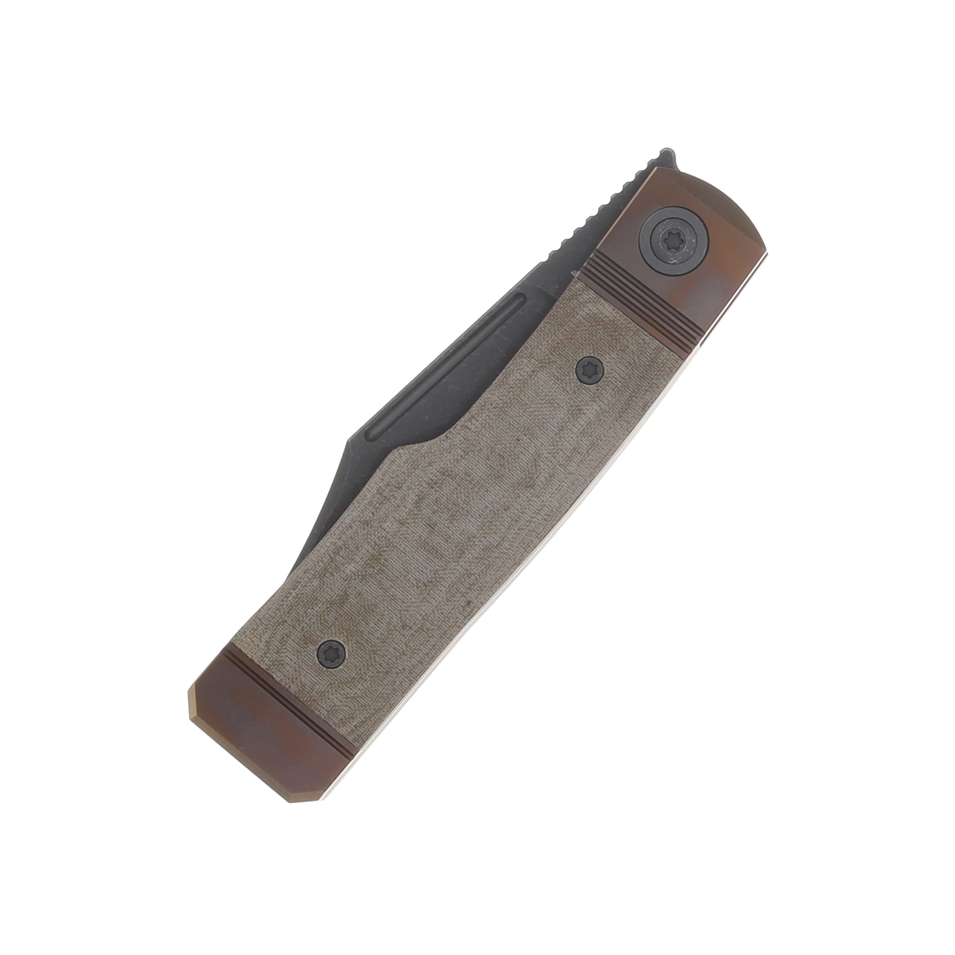 Jack Wolf Gunslinger Jack Framelock Folding Knife Acid Stonewash/Green Linen Micarta GUNSL-03-GRN-LIN-MIC View 5