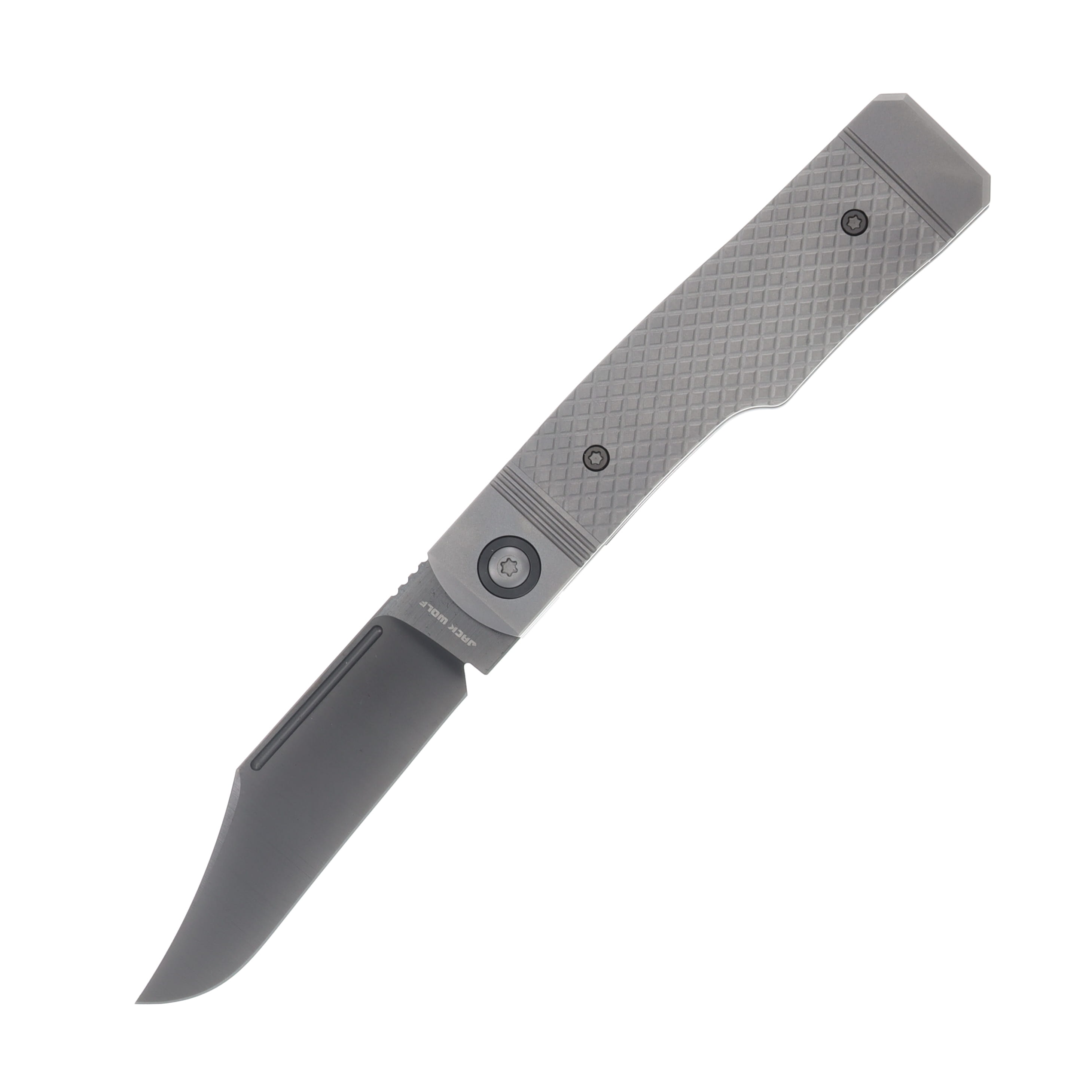 Jack Wolf Gunslinger Jack Framelock Folding Knife DLC/Titanium Cross Hatch GUNSL-03-TI-XHATCH View 1