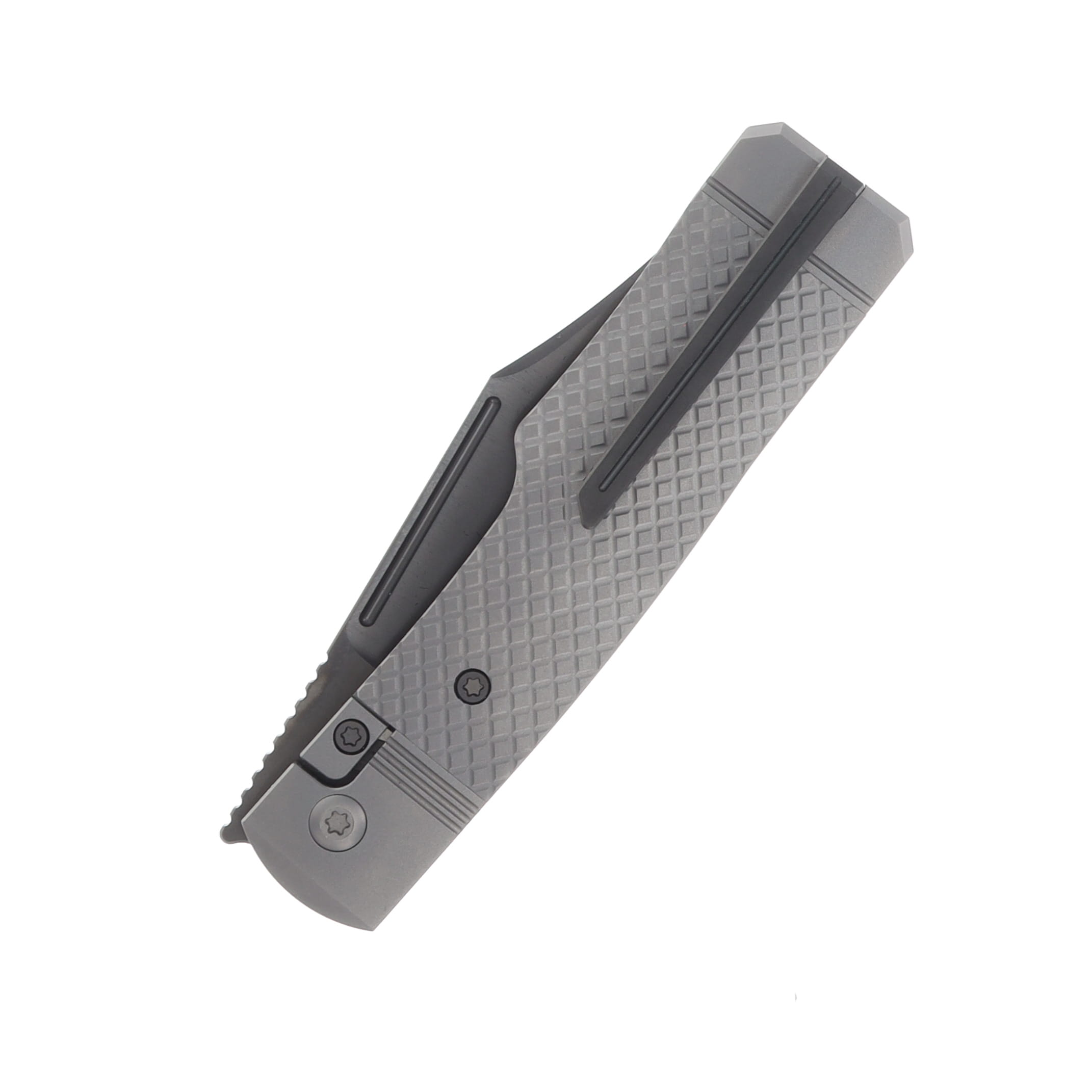Jack Wolf Gunslinger Jack Framelock Folding Knife DLC/Titanium Cross Hatch GUNSL-03-TI-XHATCH View 6
