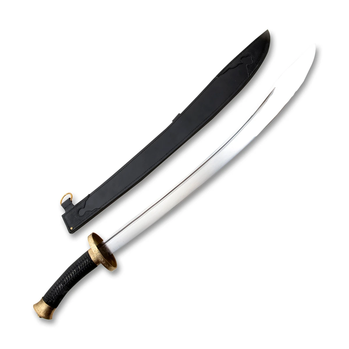 Cold Steel Willow Leaf Sword Satin 1055 Blade Black Cord Wrapped Handle W/Sheath CS-88BBB View 2