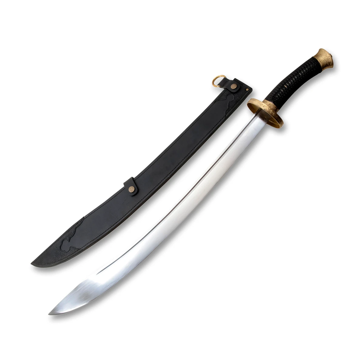 Cold Steel Willow Leaf Sword Satin 1055 Blade Black Cord Wrapped Handle W/Sheath CS-88BBB View 1