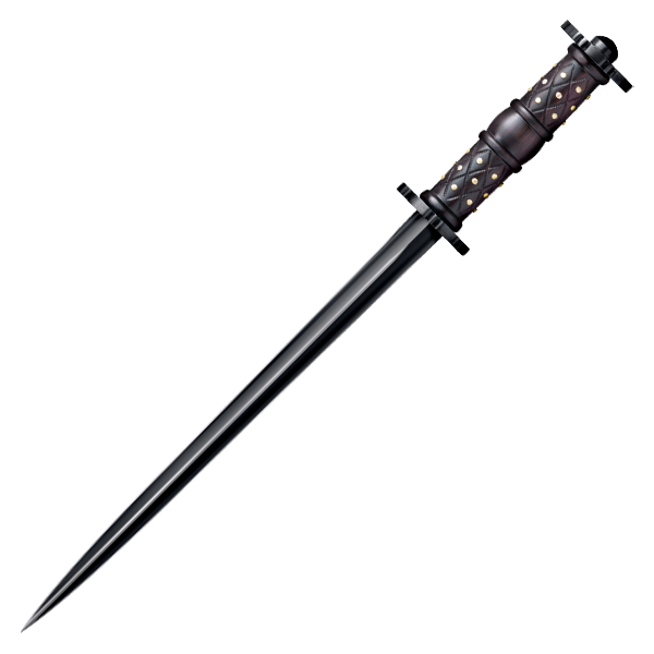 Cold Steel Rondel Dagger Black 1065 Carbon Blade W/Leather Sheath CS-88HRDL View 1