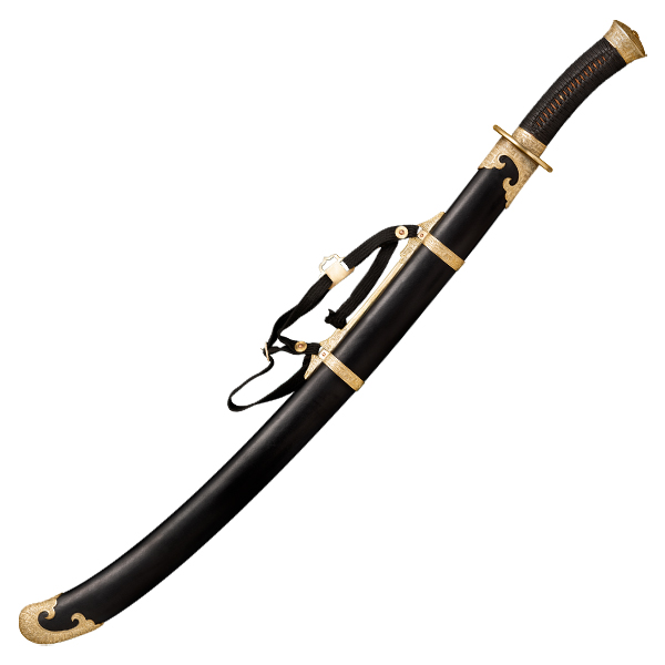 Cold Steel Chinese Saber Sword Black Silk Wrapped Wood Handle W/Sheath CS-SW-CHNSBR View 3