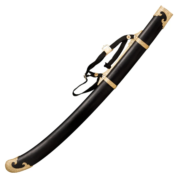 Cold Steel Chinese Saber Sword Black Silk Wrapped Wood Handle W/Sheath CS-SW-CHNSBR View 4