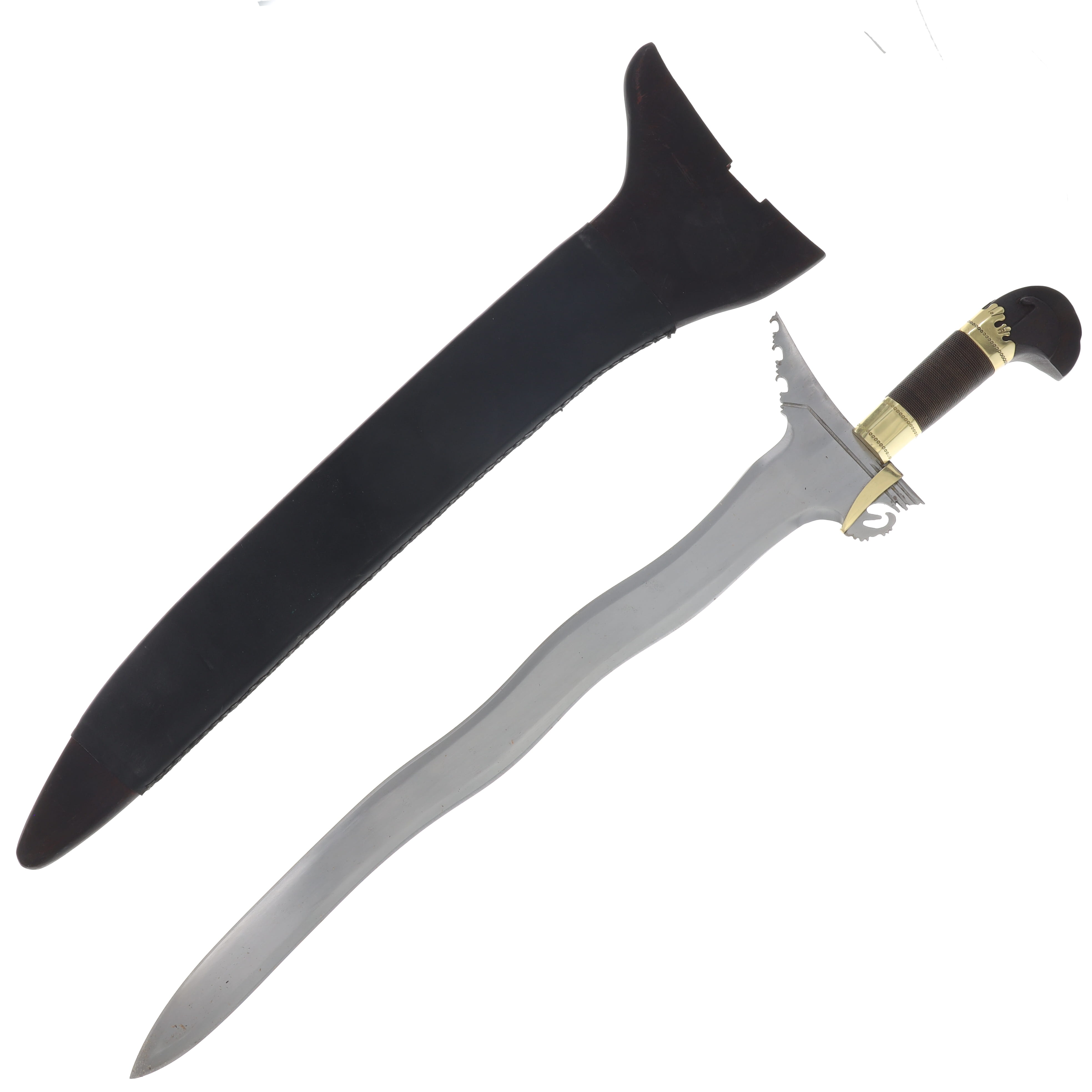 Cold Steel 26in Kris Sword Satin 1055 Spear Point Blade Wire Wrapped Sal Hardwood Handle CS-SW-KRISSW View 1