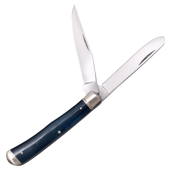 Cold Steel Trapper Folding Knife Blue Bone Handle Seconds CSFLTRPRBX View 1