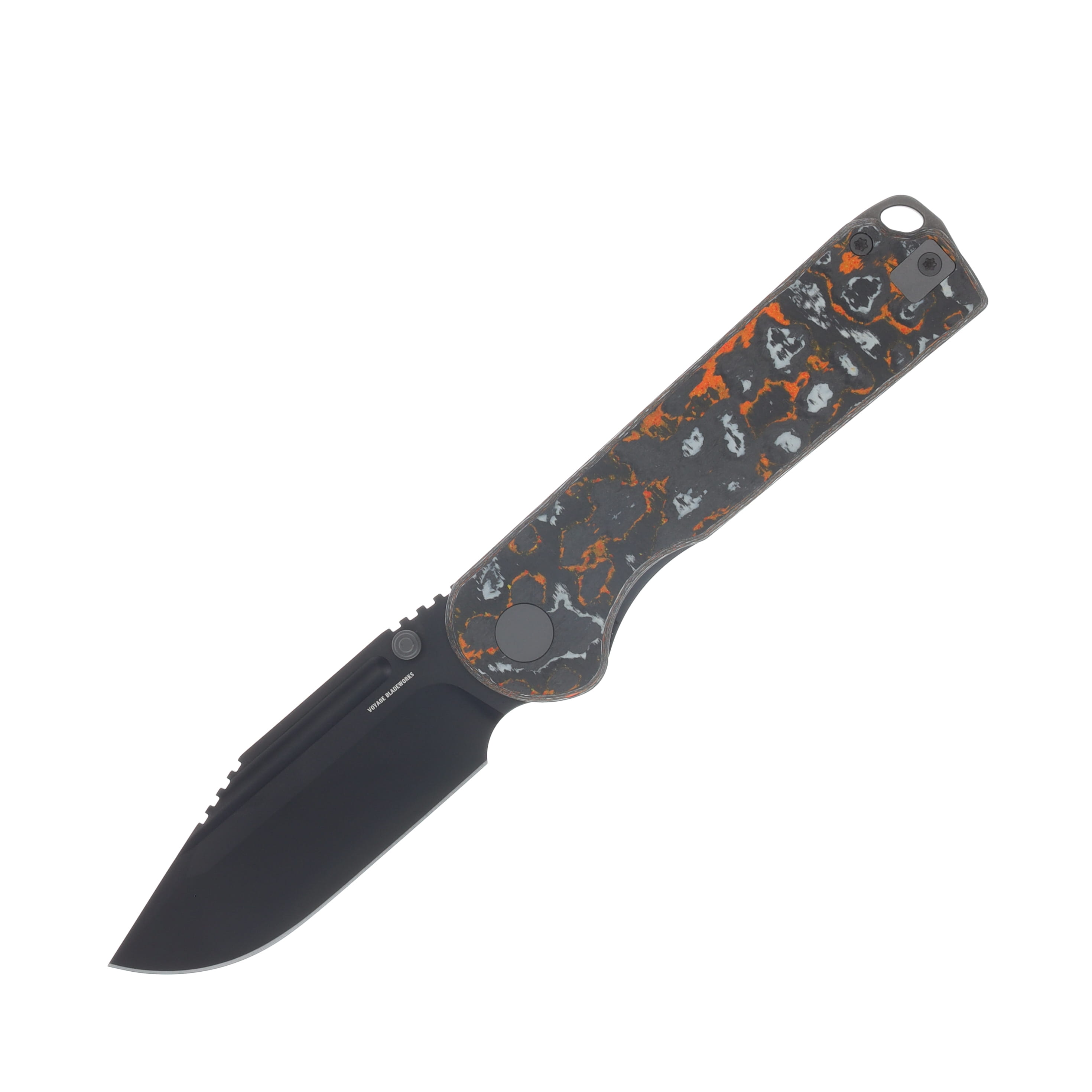 Voyage Bladeworks SMKW Exclusive Avius Folding Knife Giants CamoCarbon Drop Point VBAVIUSGCCDP View 1