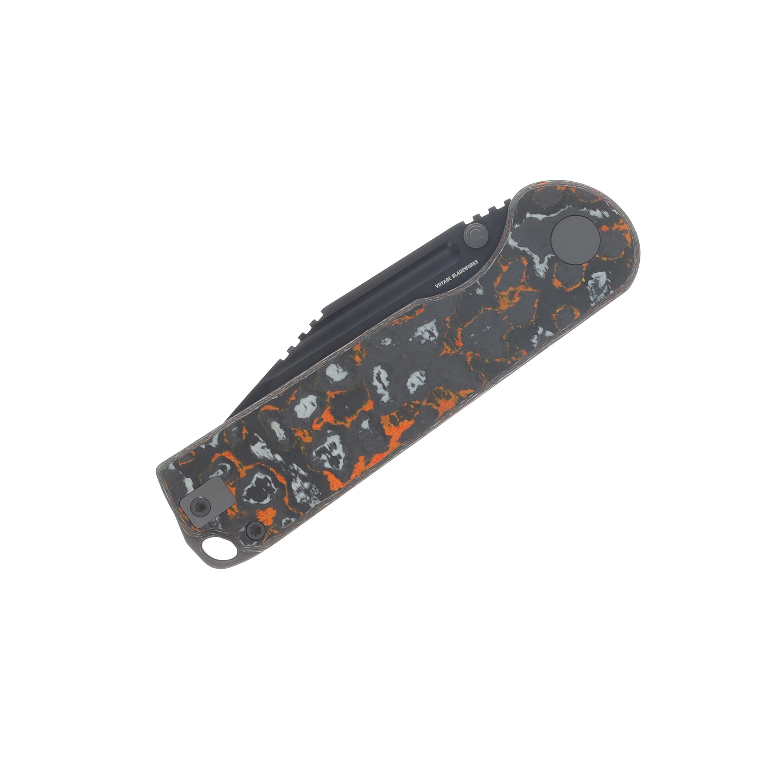 Voyage Bladeworks SMKW Exclusive Avius Folding Knife Giants CamoCarbon Drop Point VBAVIUSGCCDP View 6