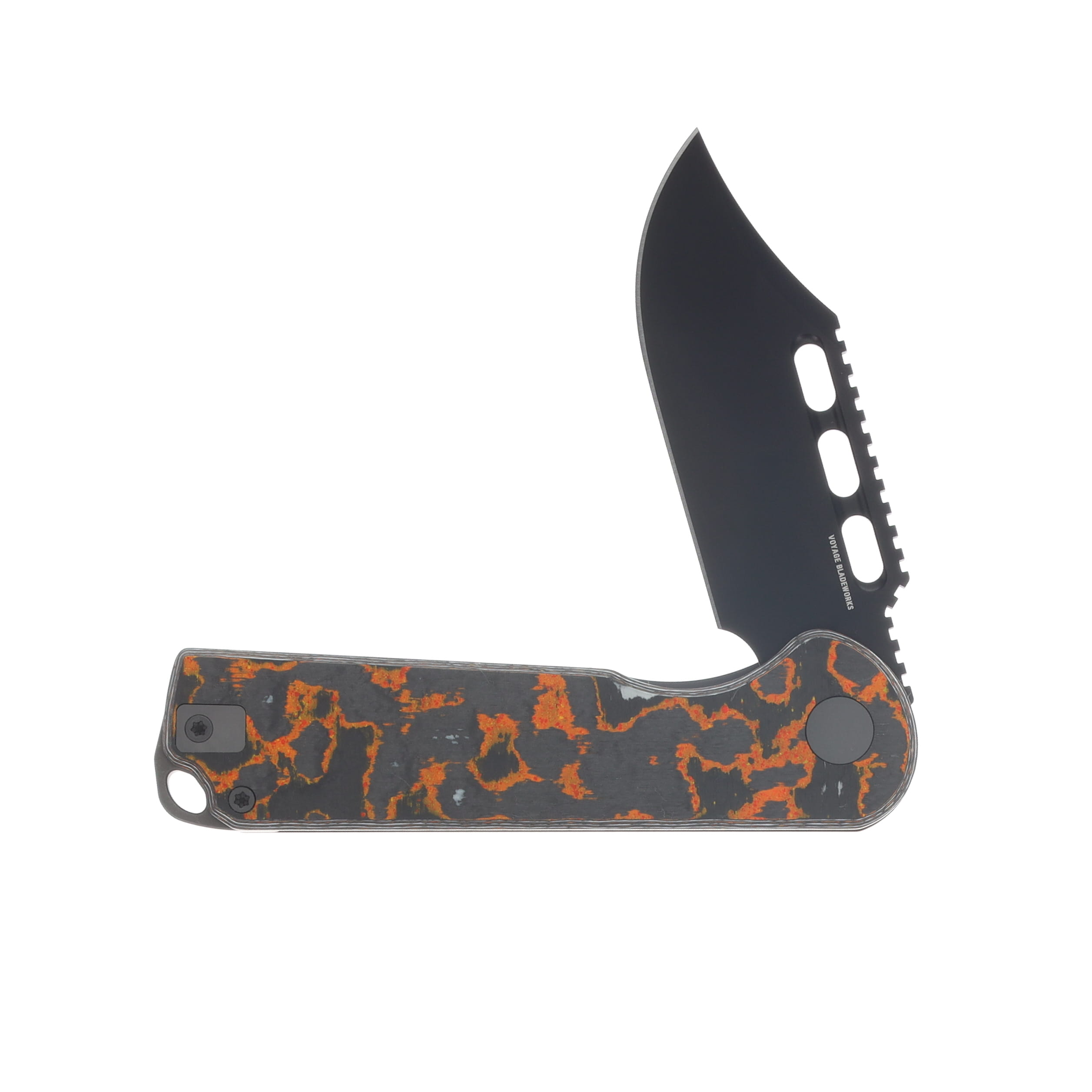 Voyage Bladeworks SMKW Exclusive Avius Folding Knife Giants CamoCarbon Clip Point VBAVIUSGCCCP View 3