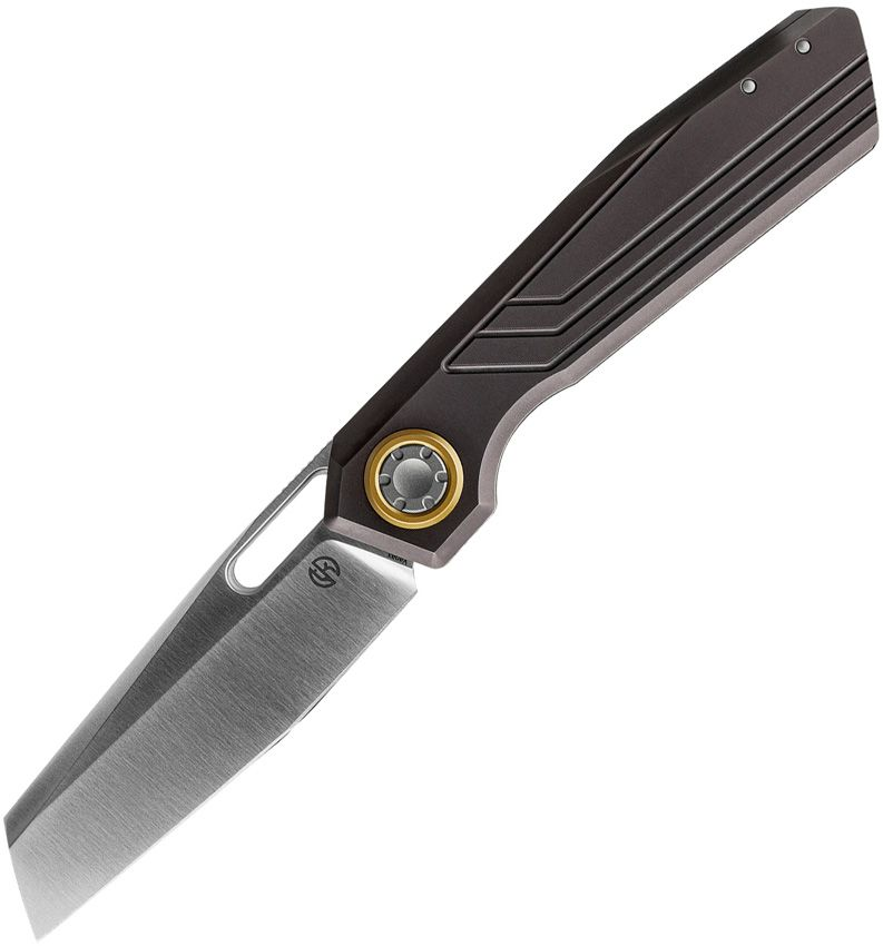 Vosteed Xeno Vanchor Lock Folding Knife Satin Vanax Tanto/Dark Reddish Purple Titanium A3804 View 1