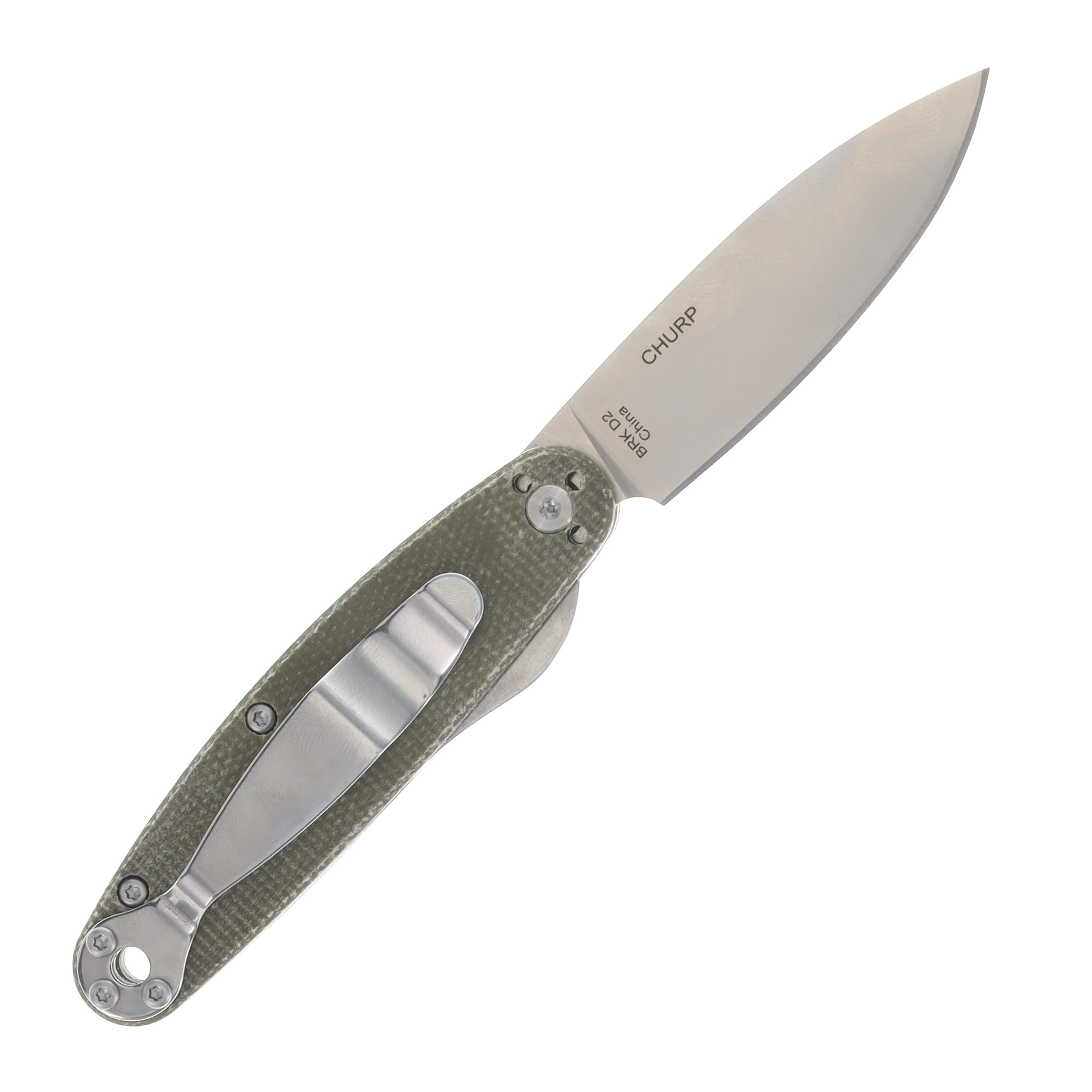 Esee Churp Linerlock Green Canvas Micarta Handle Satin D2 Blade BRKC1 View 2