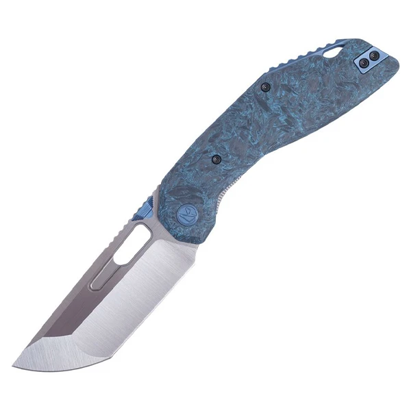 Ketuo Yakuza Linerlock Blue Marble Carbon Fiber Handle Satin 154CM Blade KETM099 View 1