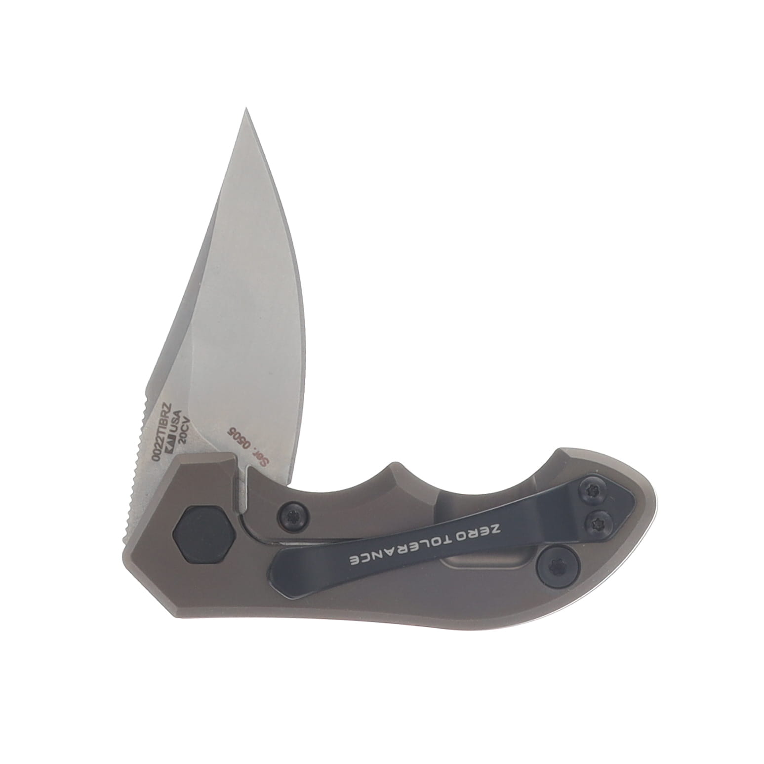 Zero Tolerance Small Galyean Bronze Titanium Handle Stonewash CPM-20CV Blade ZT0022TIBRZ View 4