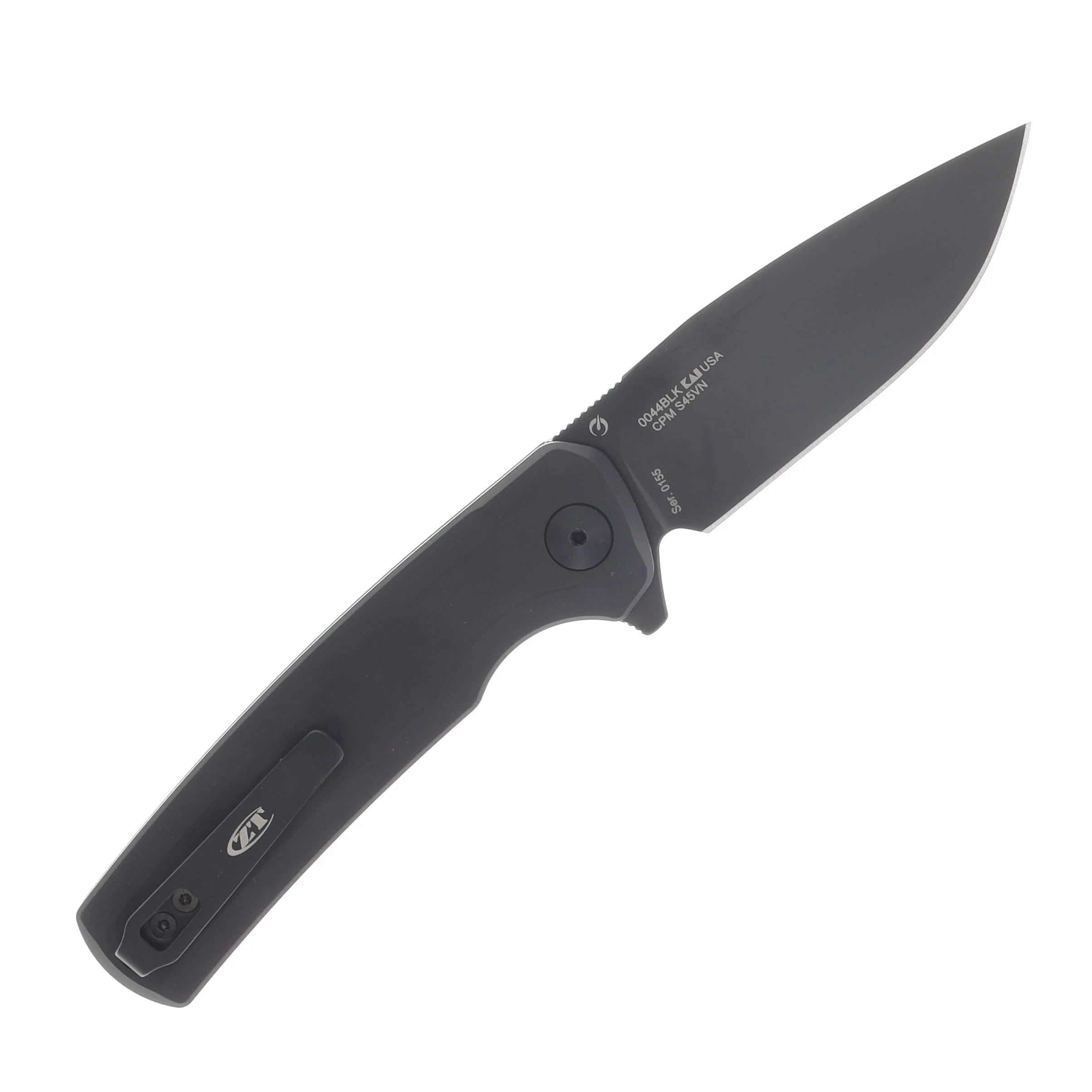 Zero Tolerance 0044 Buttonlock Black Titanium Handle Black S45VN Blade ZT0044BLK View 2