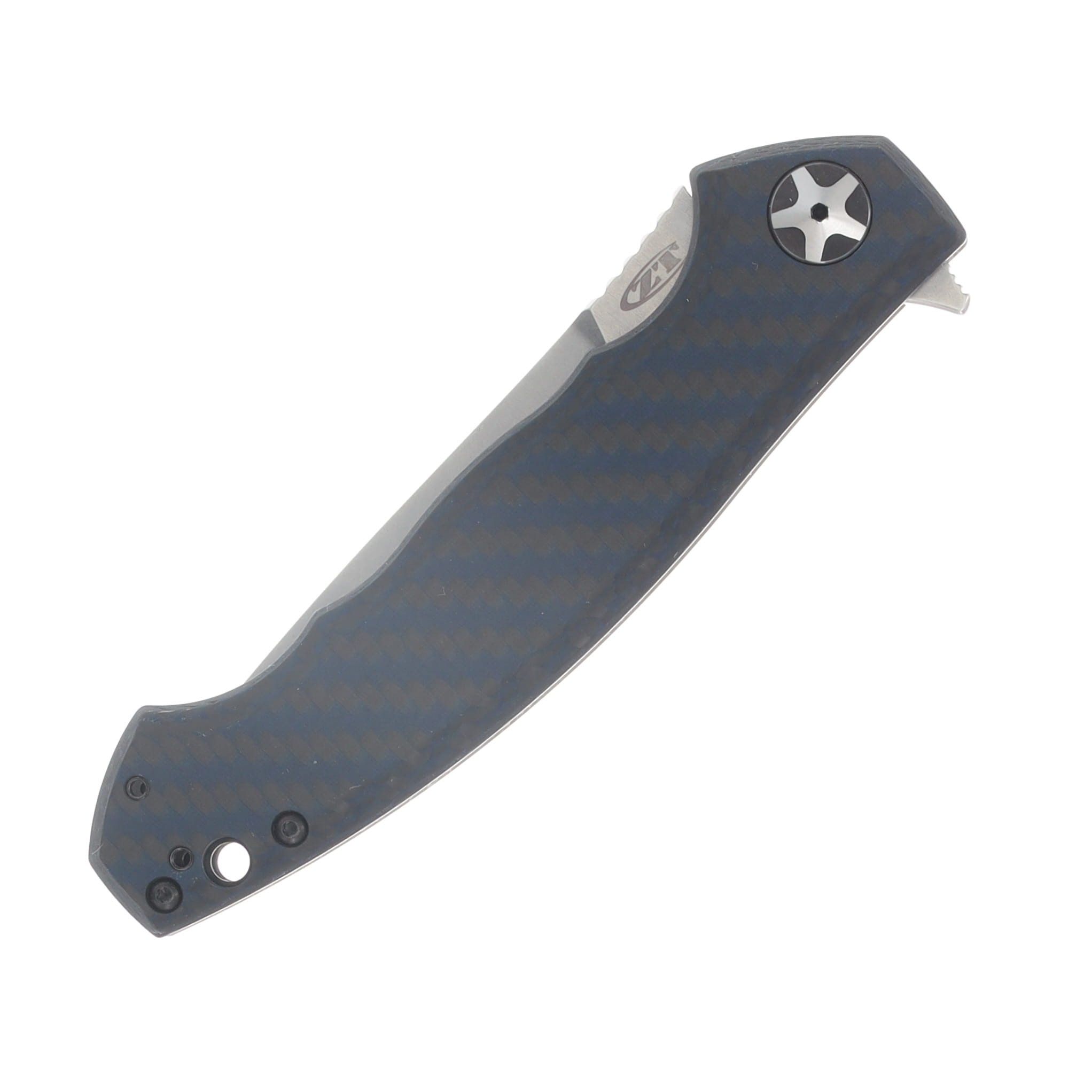 Zero Tolerance 0452 Large Sinkevich Blue Carbon Fiber Handle Stonewash Magnacut Blade ZT0452BLUCF View 5
