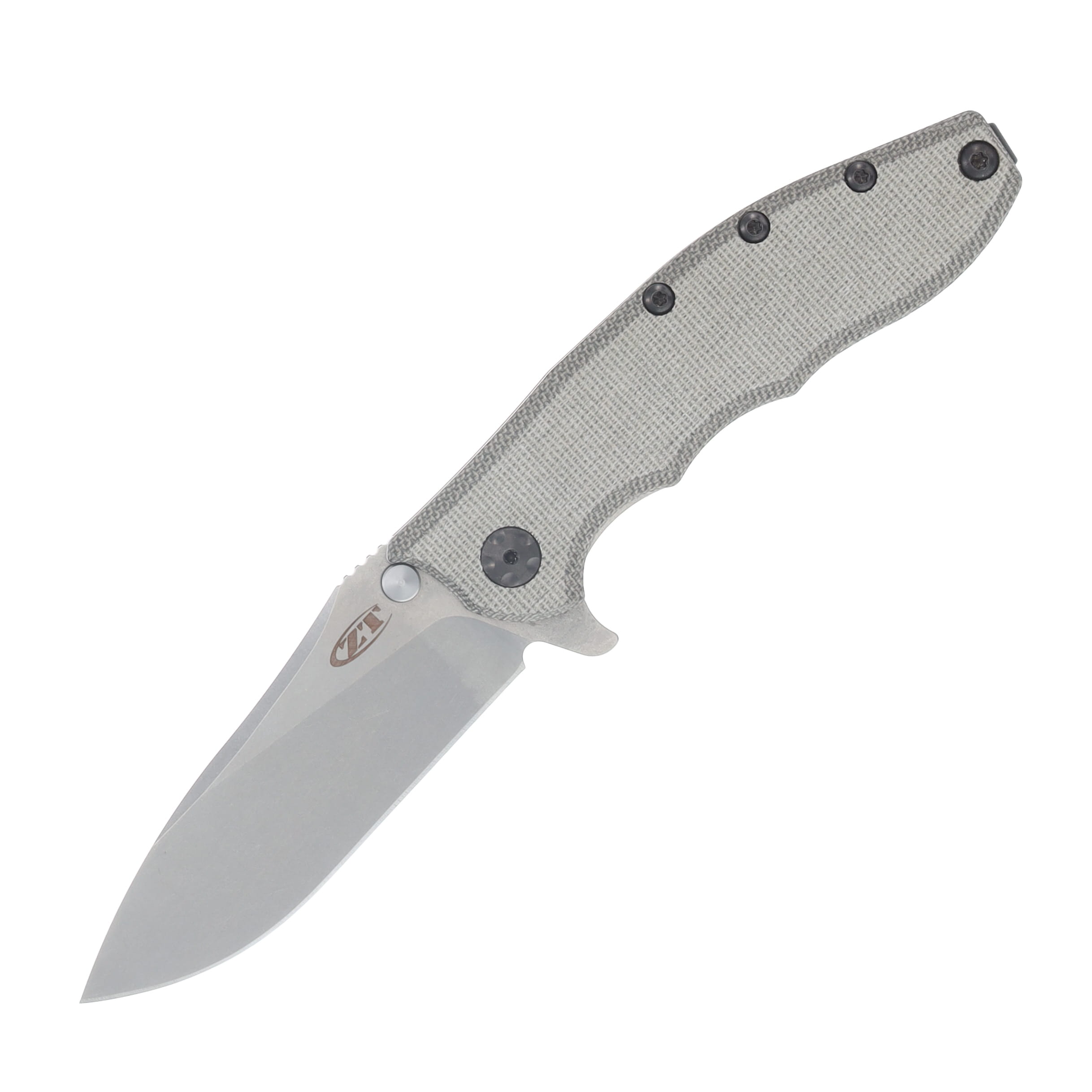 Zero Tolerance Hinderer Slicer Framelock Green Canvas Micarta Handle Stonewash CPM-Magnacut Blade ZT0562MIC View 1
