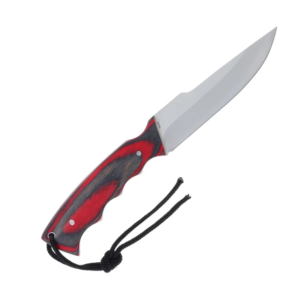 Frost Cutlery Blackhills Steel Bushmaster Fixed Blade Knife Red & Black Pakkawood with Nylon Sheath FRBKH002 View 2