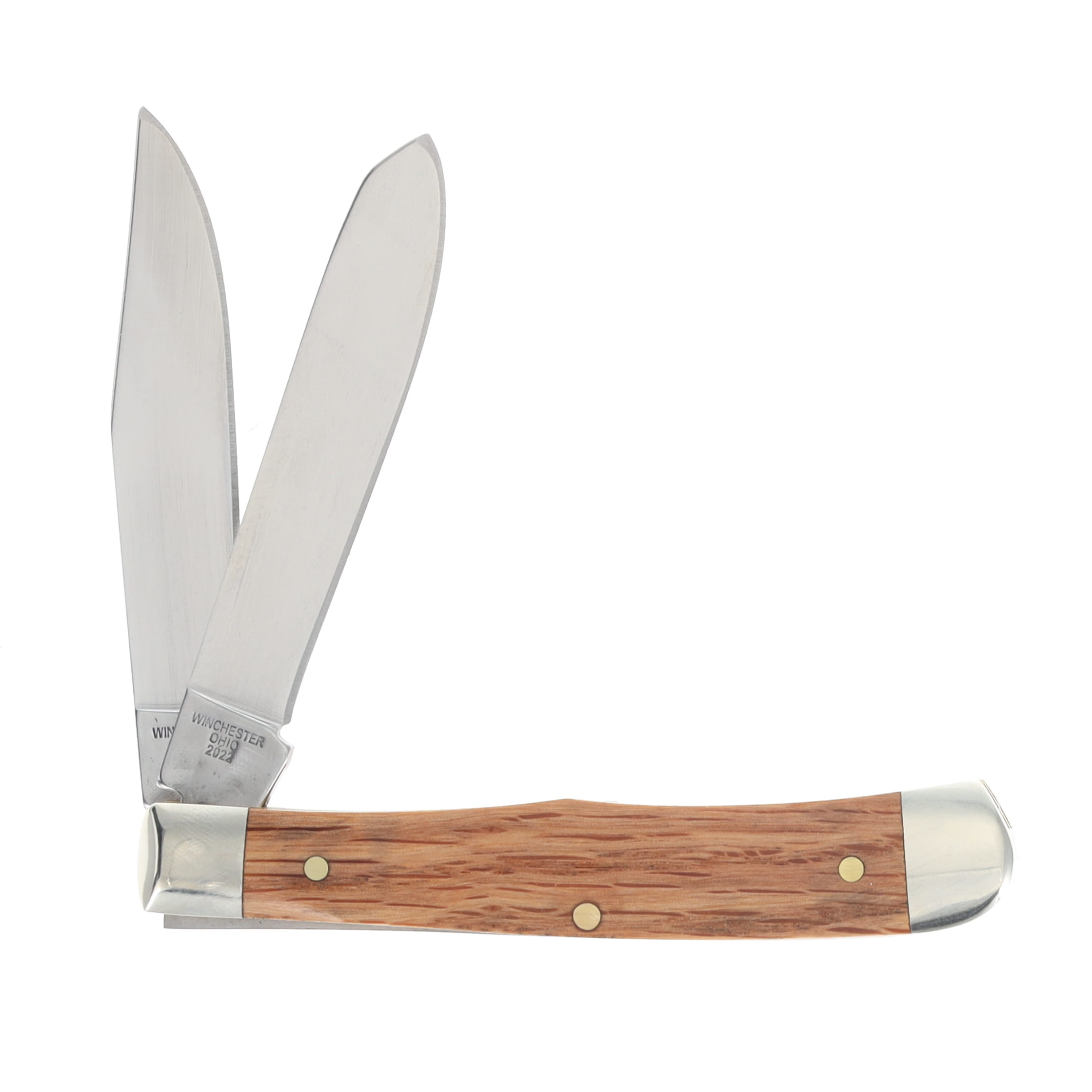 Cooper Cutlery Battle Axe 2-Bld. Trapper Oak Handle Folding Knife CCBA7219-O View 2