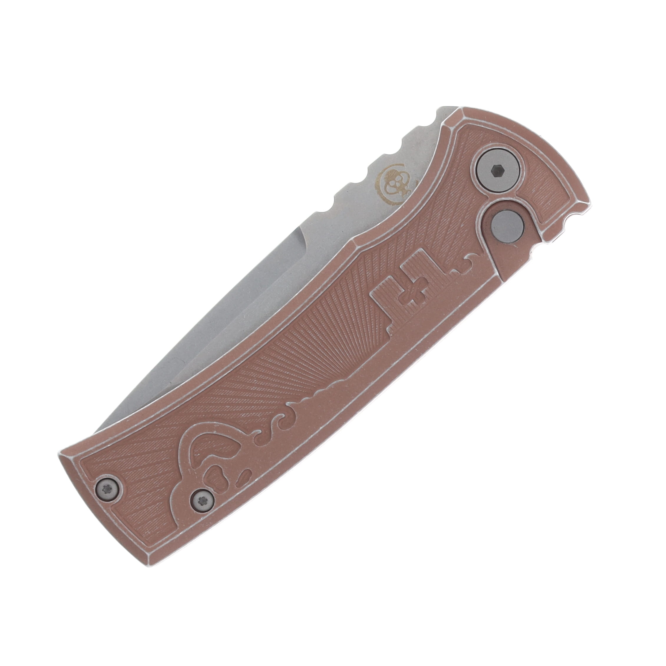 Chaves x Pro-Tech Redencion OTS Auto FDE Battleworn Milled Key Aluminum Drop Point CK-1A10-1B3F-19D21 View 4