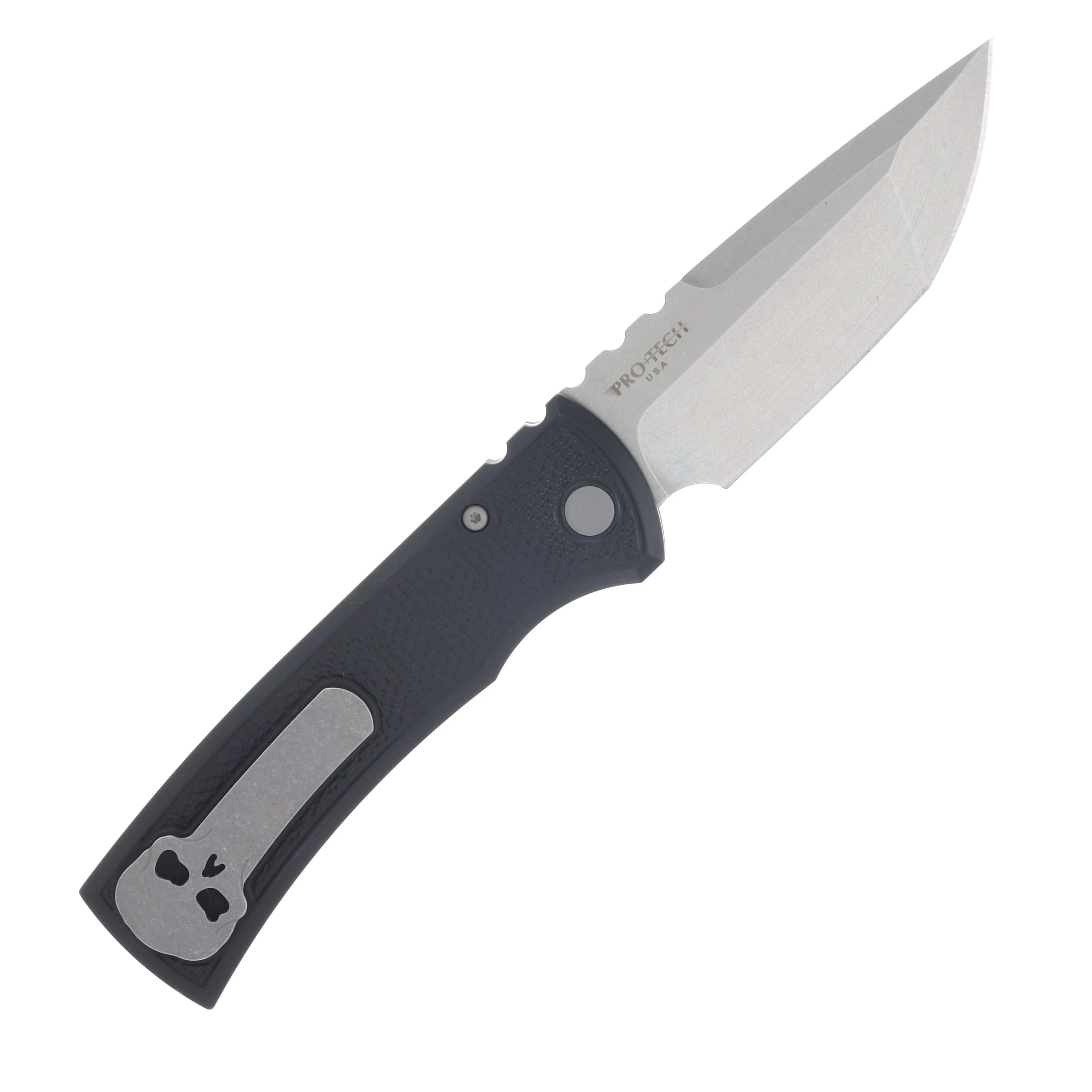 Chaves x Pro-Tech Redencion OTS Auto Black Spiral Stipple Aluminum Handle CK-1A10-2B3F-2D1 View 2