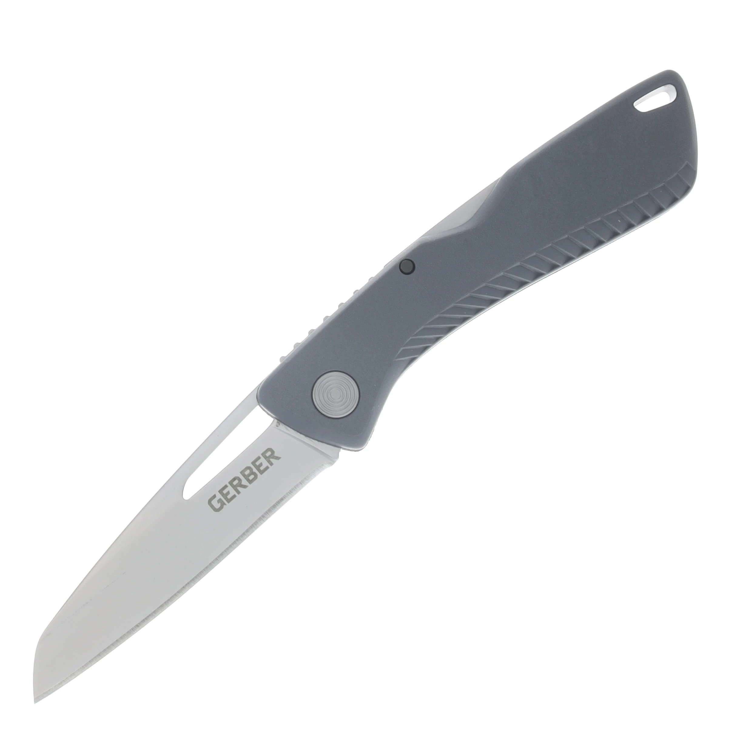Gerber Sharkbelly Folding Knife Grey GFN Handle 420HC Stainless Steel Drop Point Blade G3214 View 1