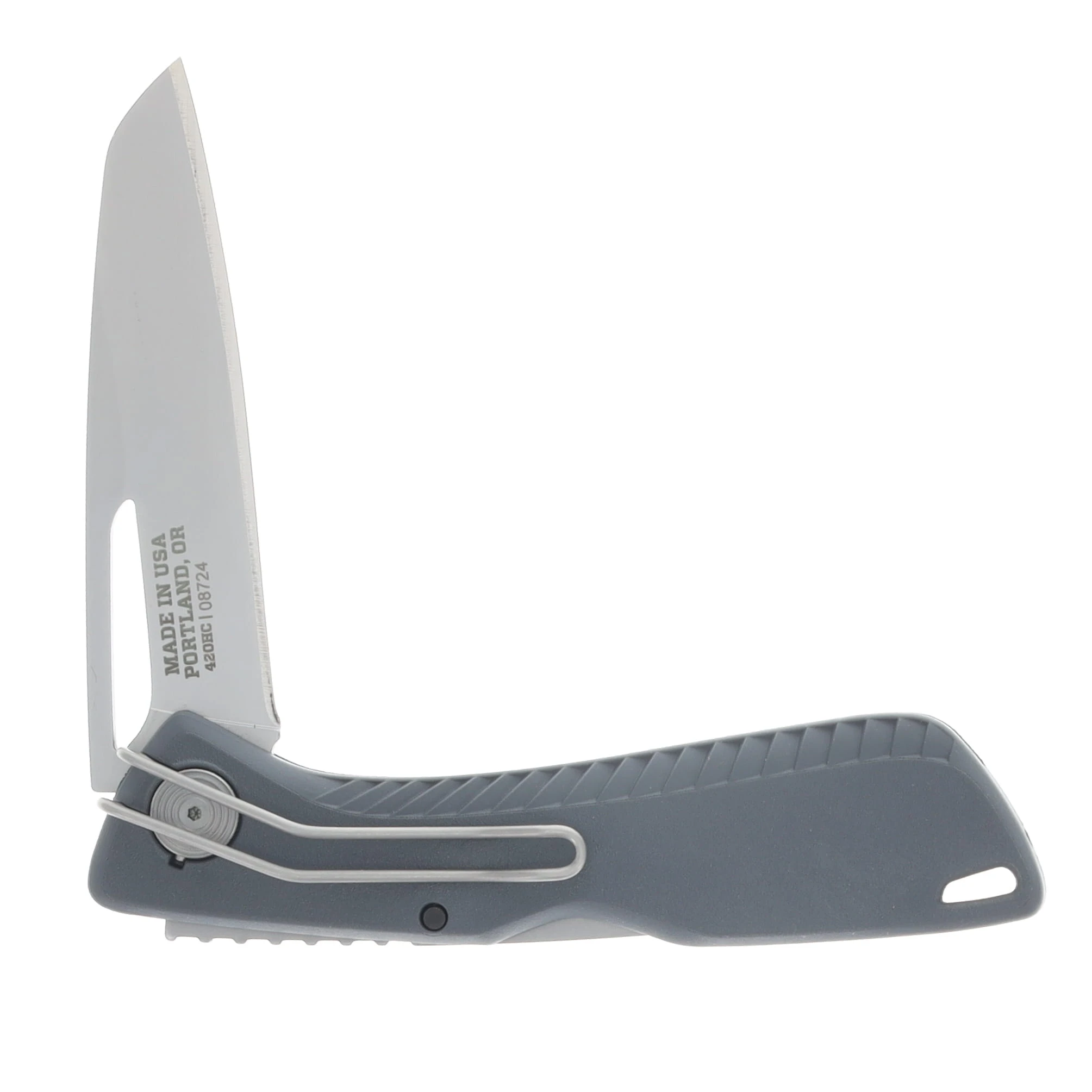 Gerber Sharkbelly Folding Knife Grey GFN Handle 420HC Stainless Steel Drop Point Blade G3214 View 4