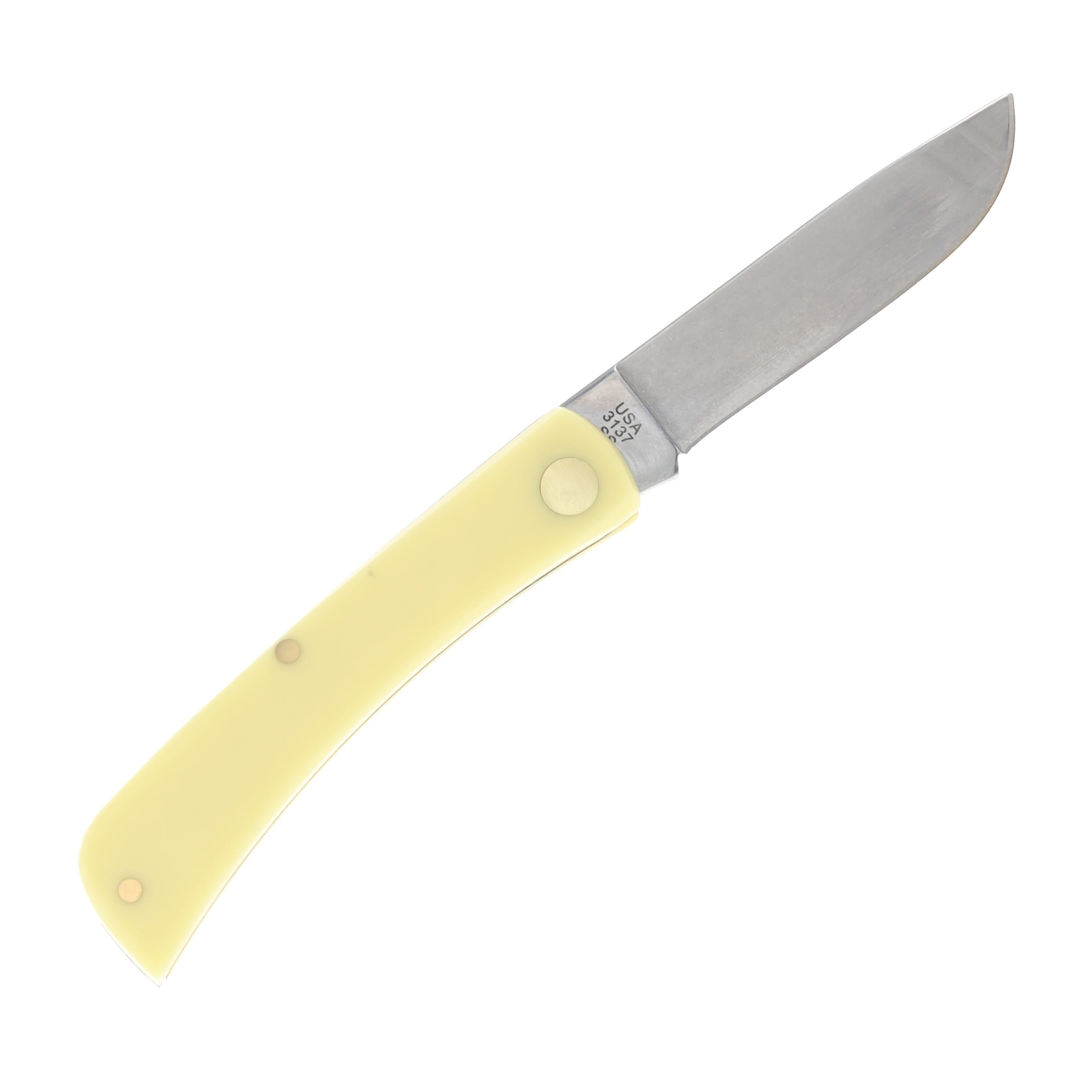 Case XX Raccoon Etched Yellow Synthetic Sod Buster Jr Folding Knife CA80032CN View 4