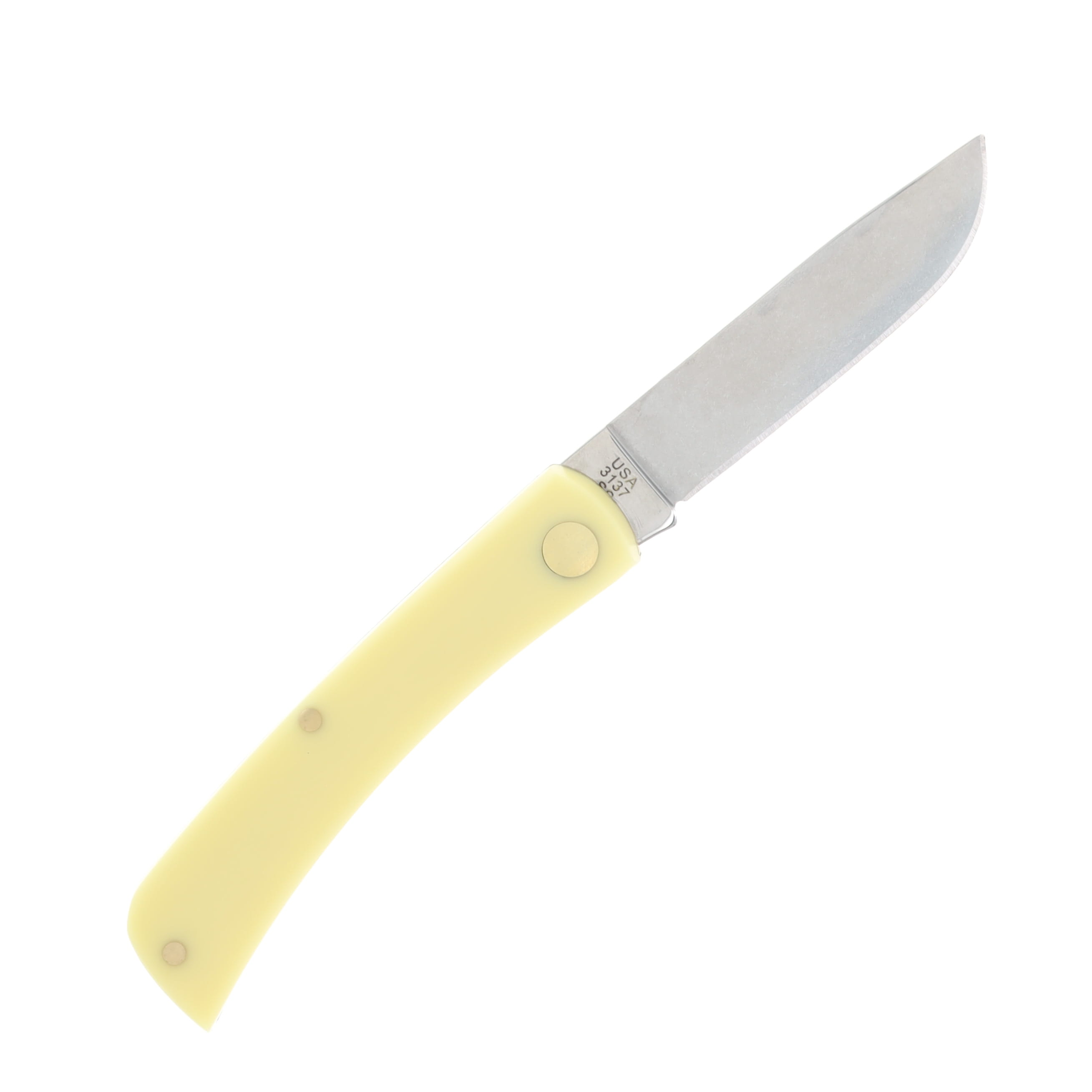 Case XX Rabbit Etched Yellow Synthetic Sod Buster Jr Folding Knife CA80032RAB View 4